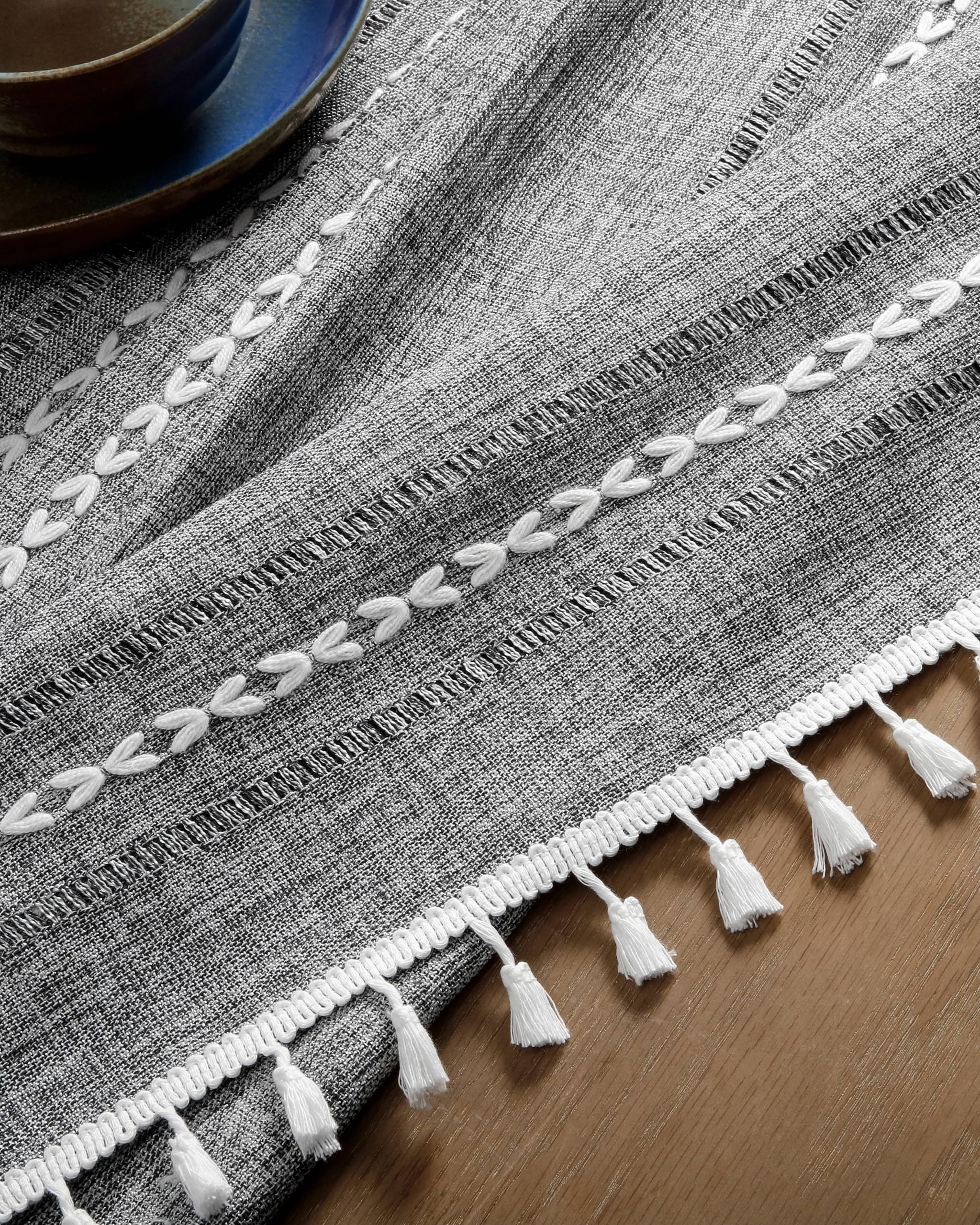 Foto 8 pulgar | Mantel ZeeMart Bordado con Dobladillo a Rayas Estilo Bohemio 153 x 153 cm - Venta Internacional