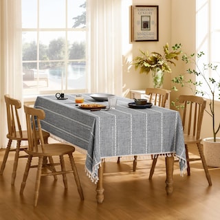 Foto 2 | Mantel ZeeMart Bordado con Dobladillo a Rayas Estilo Bohemio 138 x 138 cm - Venta Internacional