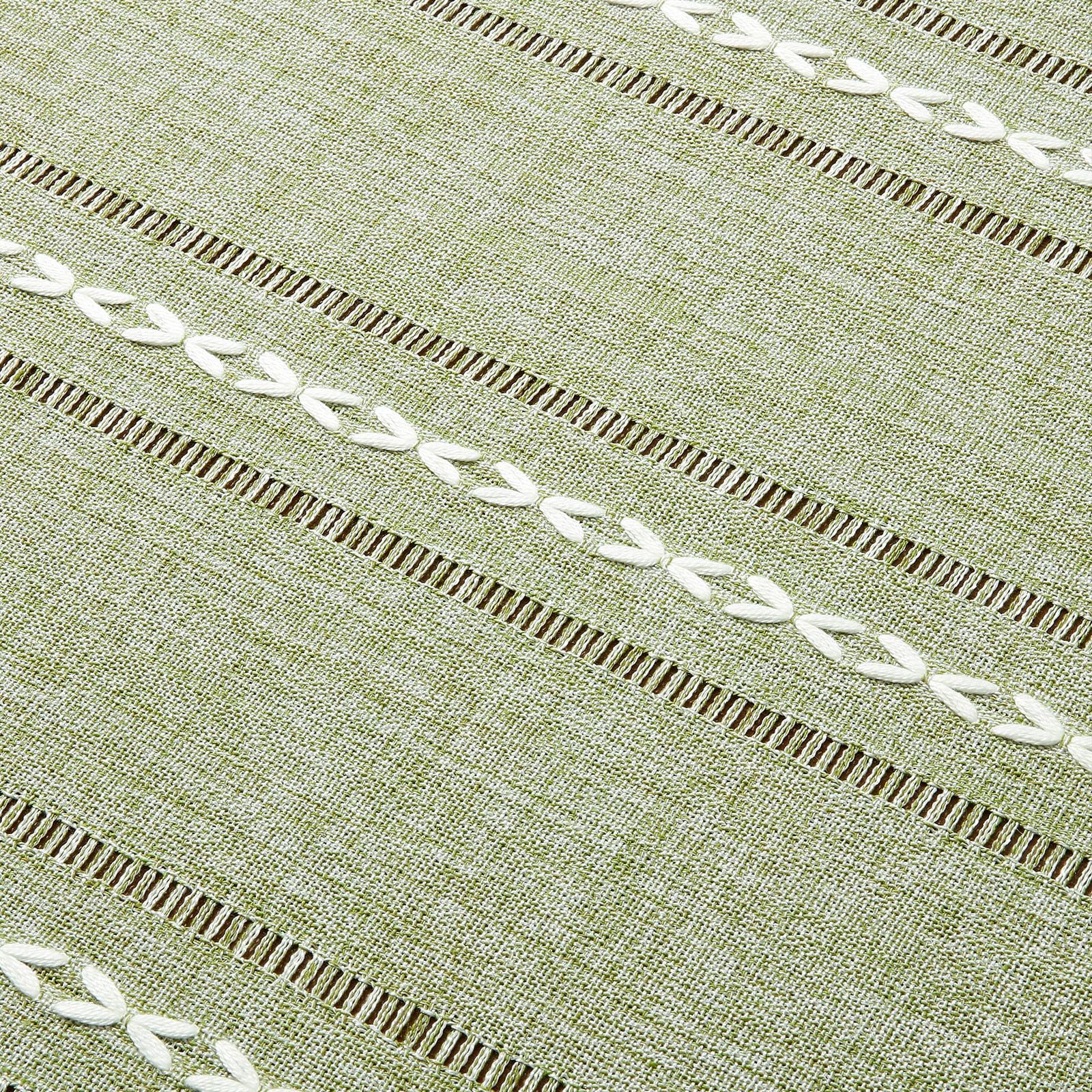 Foto 6 pulgar | Mantel ZeeMart Bordado con Dobladillo a Rayas en Verde Salvia 153 x 153 cm - Venta Internacional