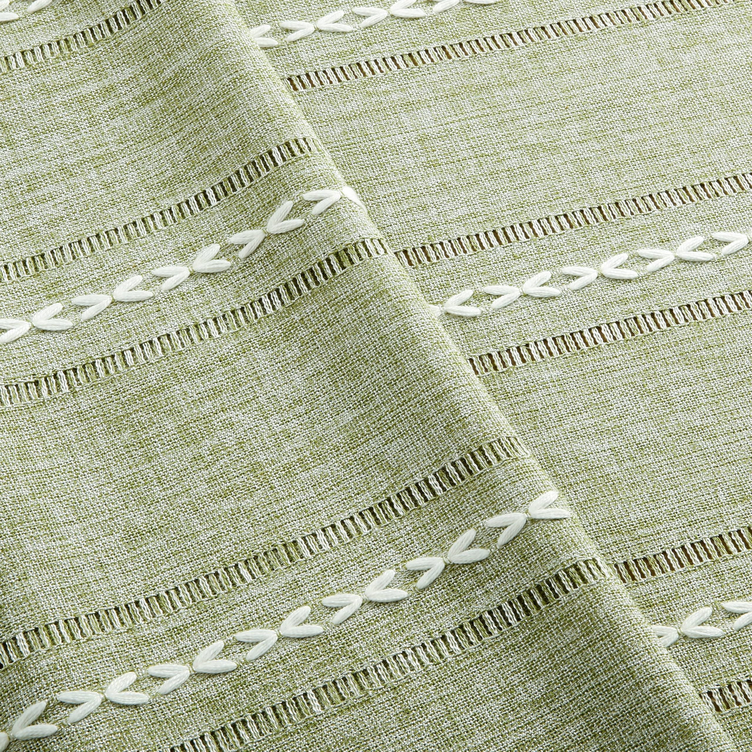 Foto 7 pulgar | Mantel ZeeMart Bordado con Dobladillo a Rayas en Verde Salvia 153 x 153 cm - Venta Internacional