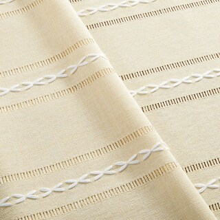 Foto 6 | Mantel ZeeMart Bordado con Dobladillo a Rayas Beige 138 x 178 cm - Venta Internacional