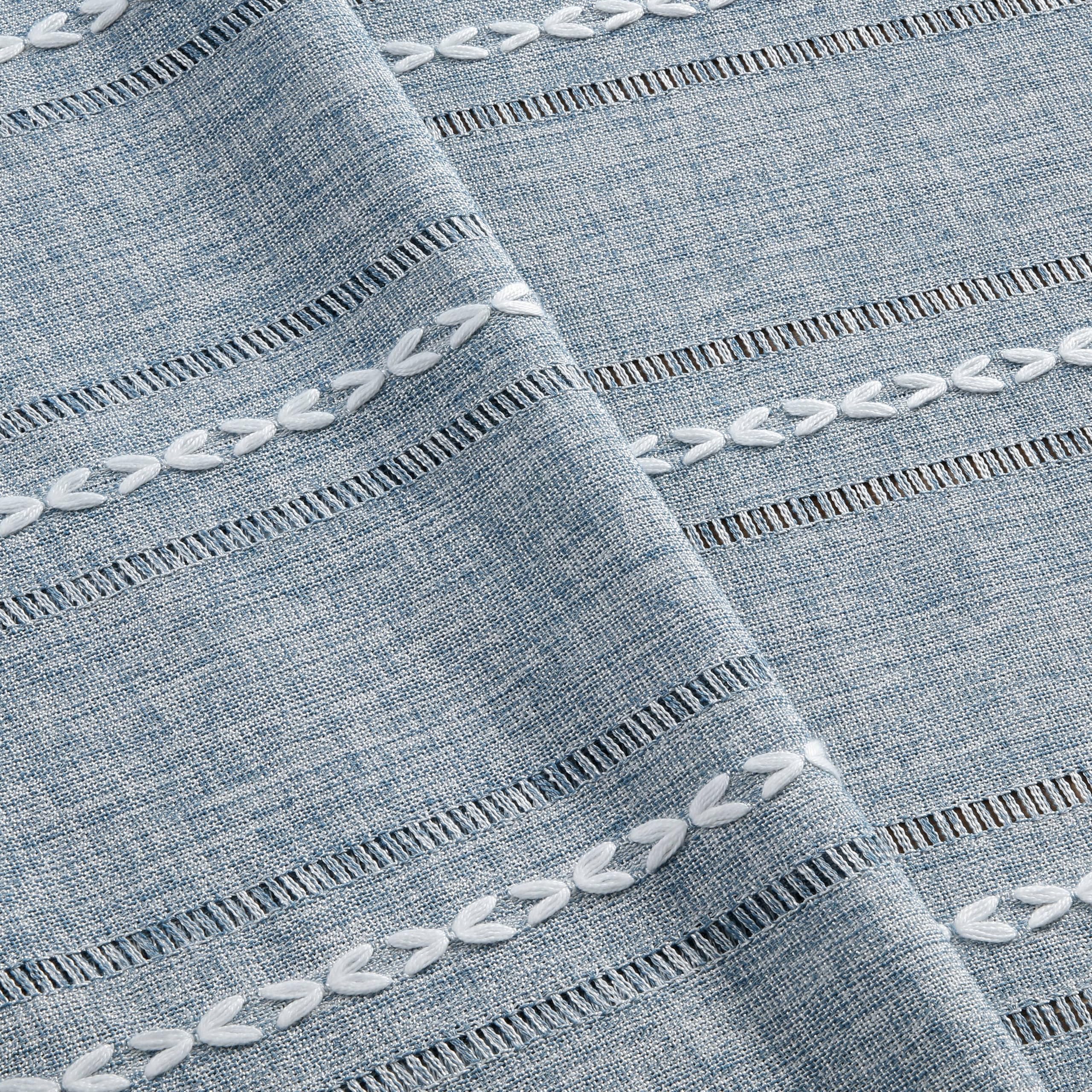 Foto 7 pulgar | Mantel ZeeMart Bordado con Dobladillo a Rayas Azul Bohemio 153 x 305 cm - Venta Internacional