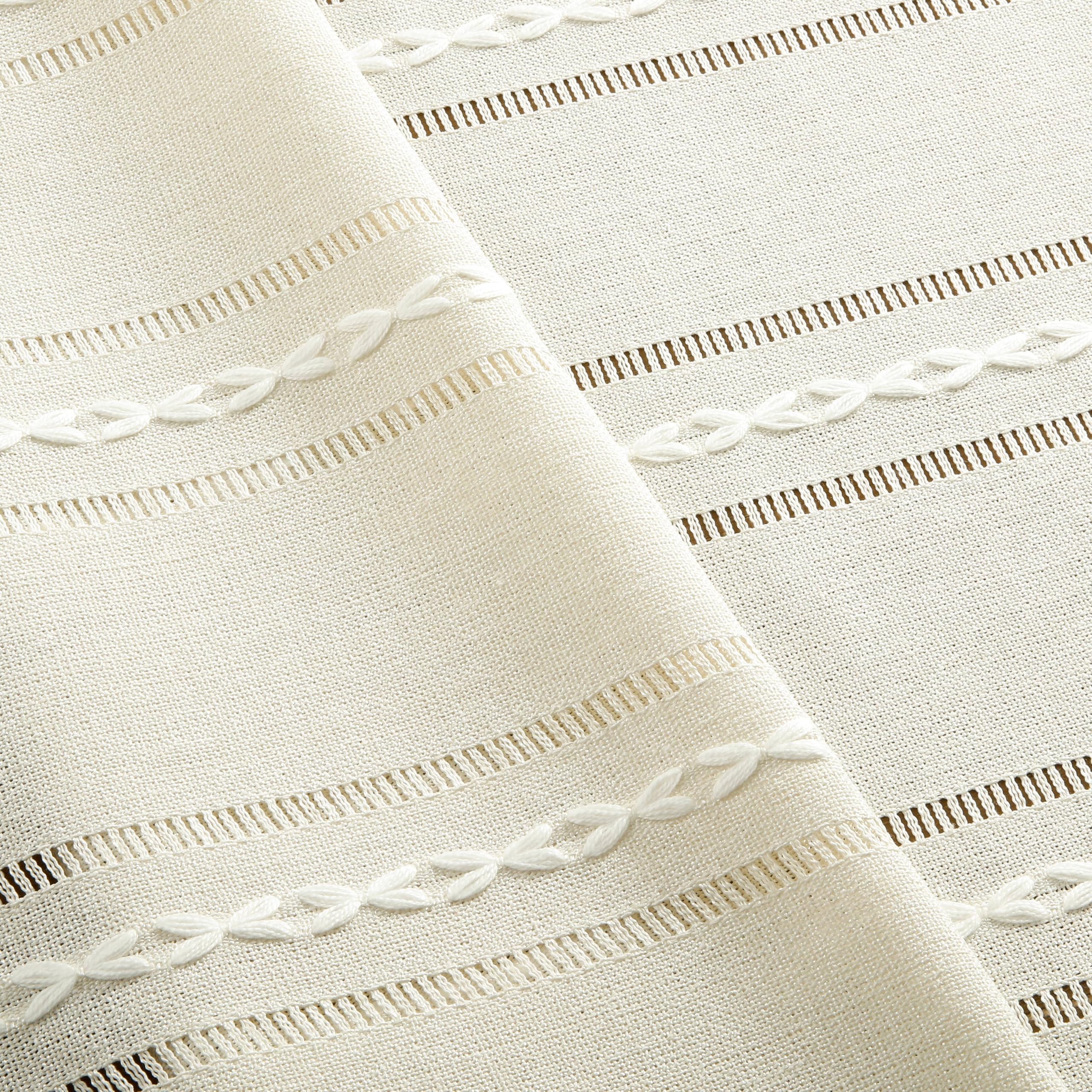 Foto 7 pulgar | Mantel ZeeMart Bordado con Dobladillo a Rayas Estilo Bohemio Marfil 138 x 138 cm - Venta Internacional
