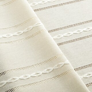 Foto 6 | Mantel ZeeMart Bordado con Dobladillo a Rayas Estilo Bohemio Marfil 138 x 138 cm - Venta Internacional