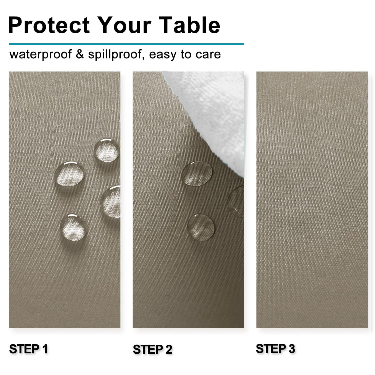 Foto 4 pulgar | Mantel Hiasan Taupe Impermeable a Prueba de Derrames 140 x 140 cm Poliéster - Venta Internacional