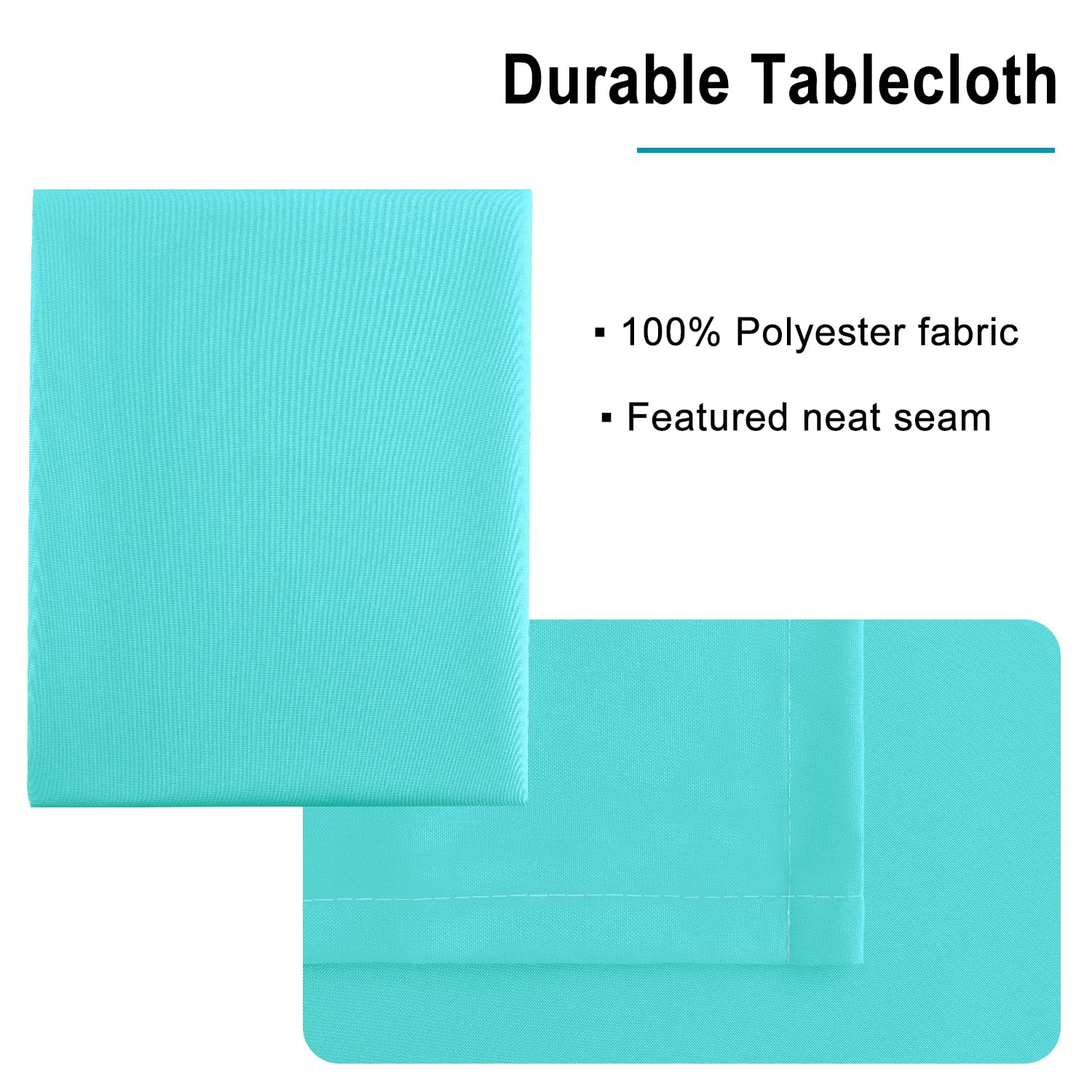 Foto 5 pulgar | Mantel Hiasan Cuadrado Liso de Poliéster Impermeable 137 Cm color Aguamarina - Venta Internacional