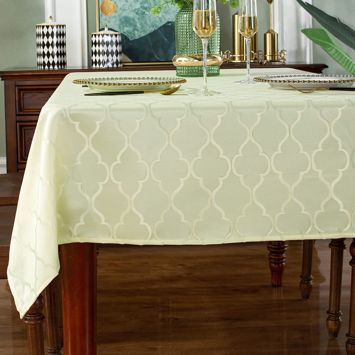 Foto 2 pulgar | Mantel Sastybale Jacquard con Flores de Poliéster 150 x 213 cm color Marfil - Venta Internacional