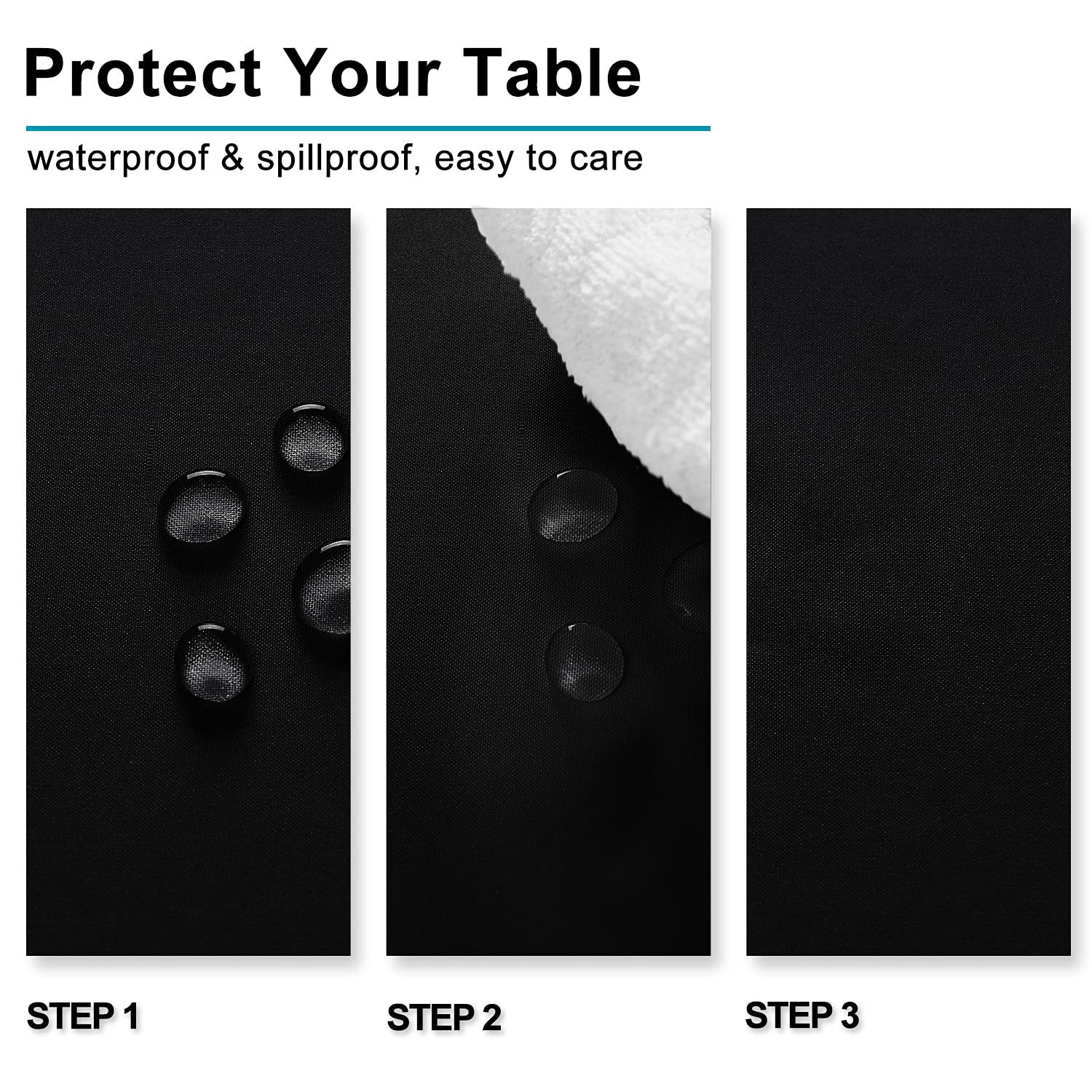 Foto 4 pulgar | Mantel Hiasan Negro Impermeable A Prueba De Derrames, De Poliéster, 132 X 178 Cm - Venta Internacional.