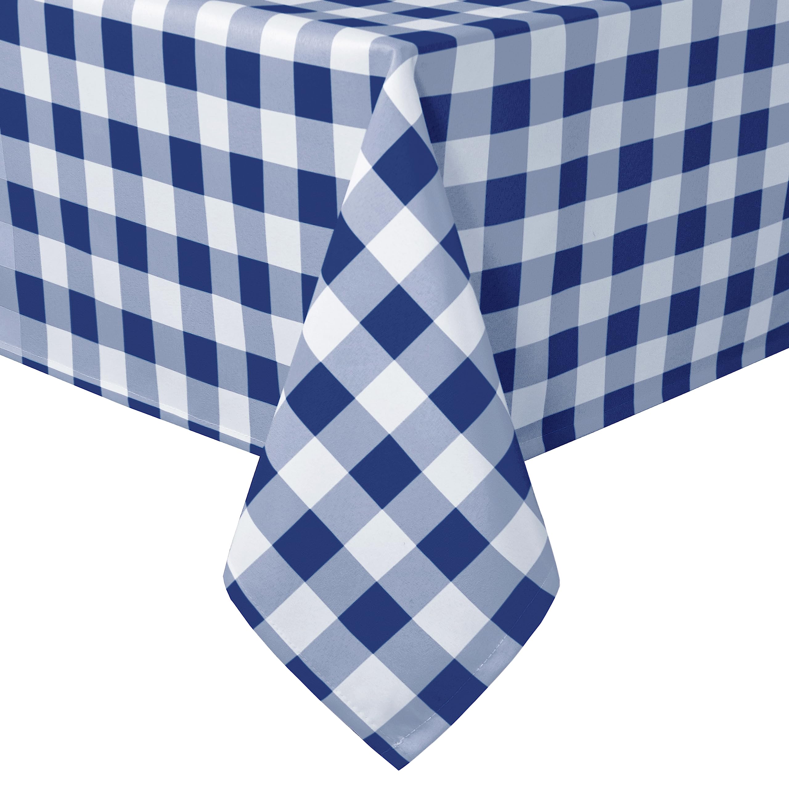 Mantel Hiasan A Cuadros Impermeable 152 X 259 Cm Azul Marino - Venta Internacional