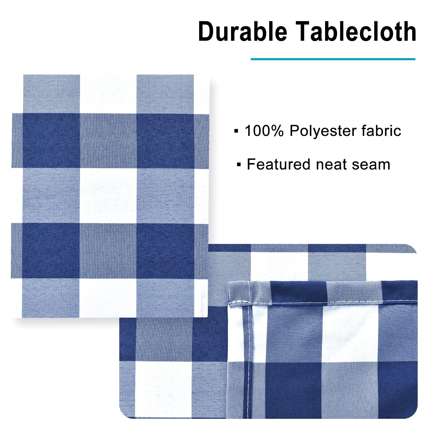 Foto 4 pulgar | Mantel Hiasan A Cuadros Impermeable 152 X 259 Cm Azul Marino - Venta Internacional