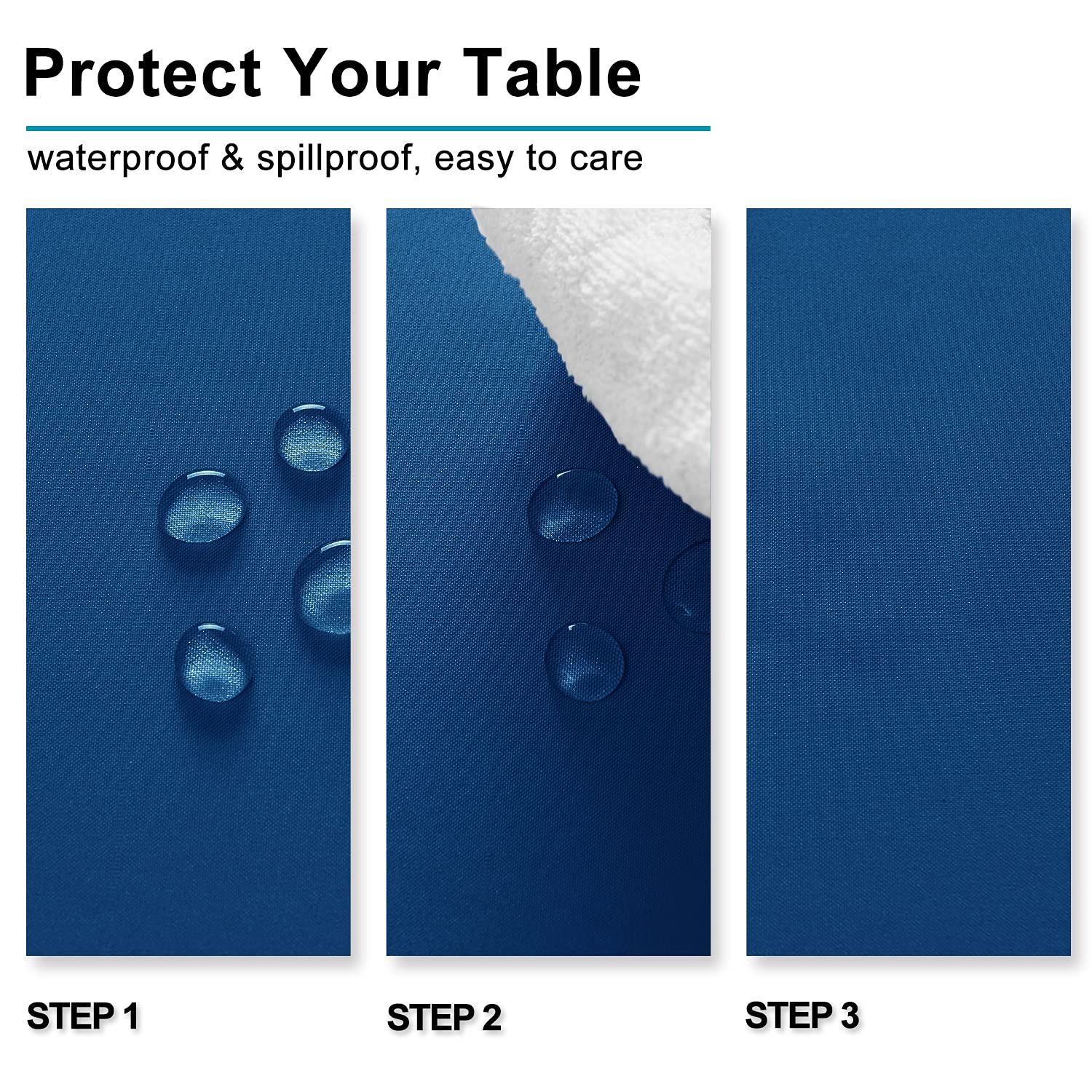 Foto 3 | Mantel Impermeable Hiasan Azul Real Para Rectángulo De 132 X 178 Cm - Venta Internacional.