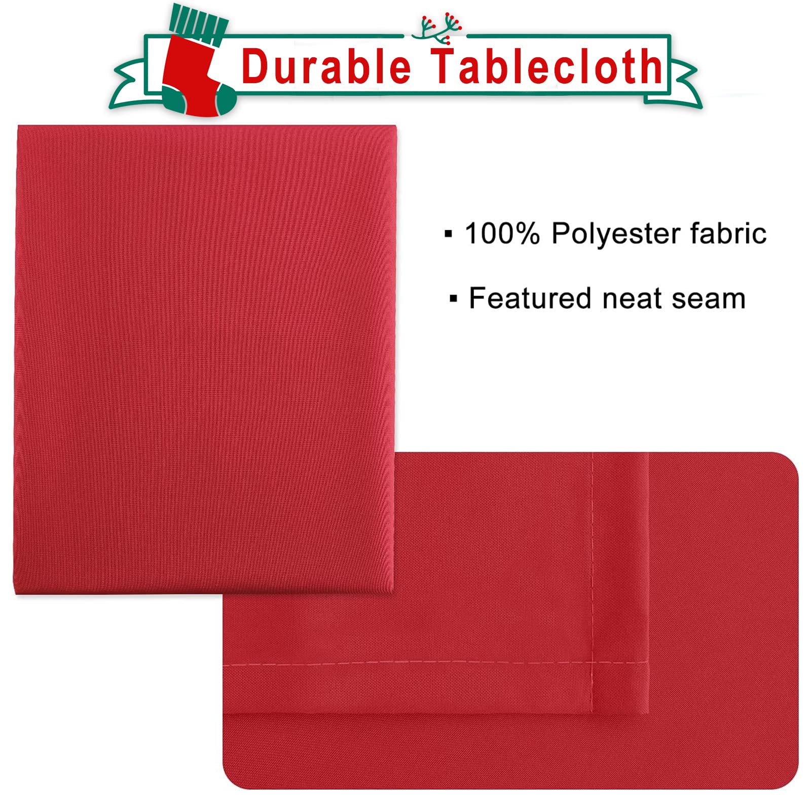 Foto 5 pulgar | Mantel Hiasan Rojo, Impermeable Y A Prueba De Derrames, De Poliéster, 132 X 178 Cm - Venta Internacional.