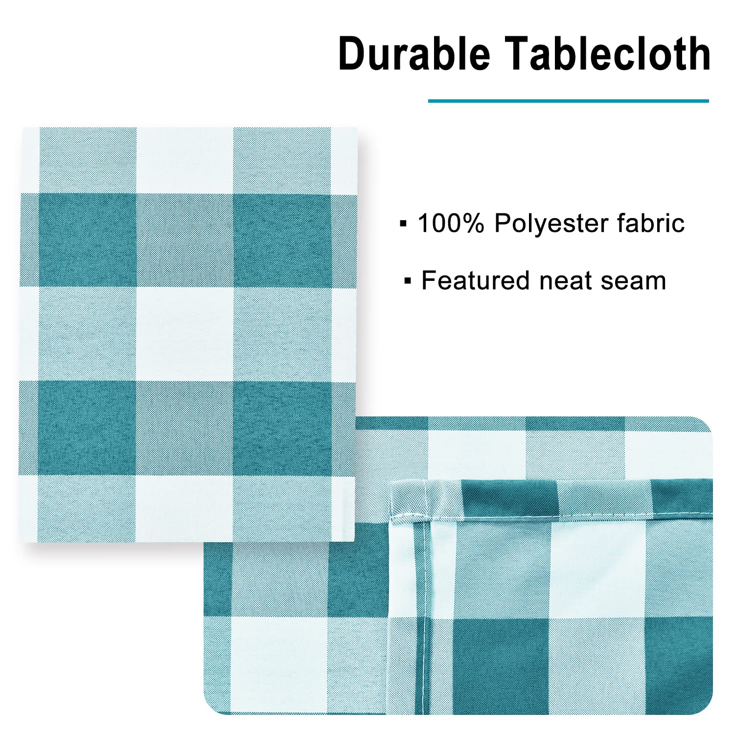 Foto 5 pulgar | Mantel Hiasan A Cuadros 152 X 305 cm Impermeable Turquesa - Venta Internacional