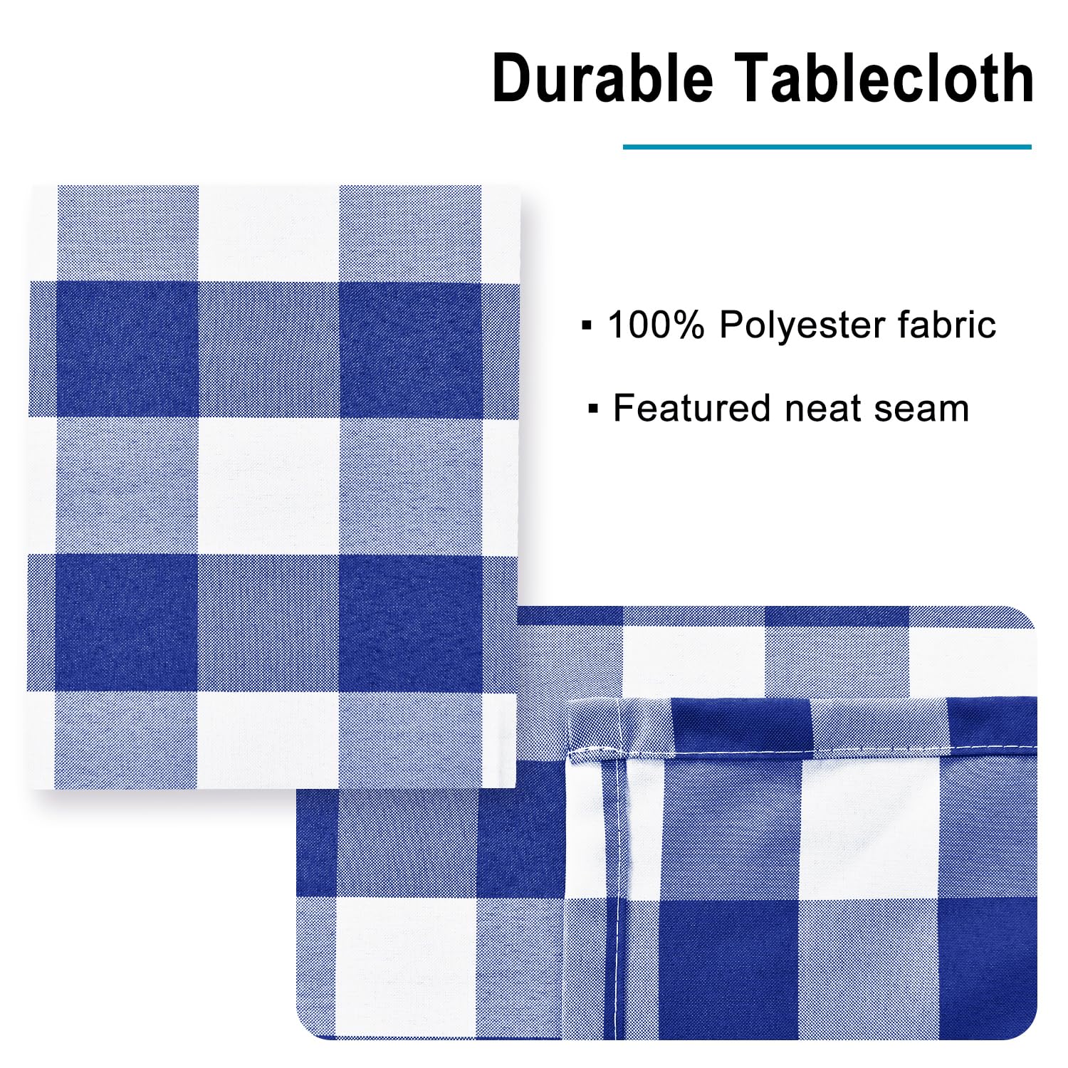 Foto 4 pulgar | Mantel Hiasan A Cuadros Impermeable 137 X 274 Cm Azul Real - Venta Internacional