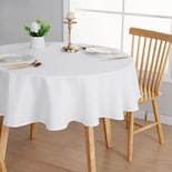 Mantel Jiuzhen De Lino Sintético Blanco, 200 Cm, Redondo, Para Comedor - Venta Internacional.