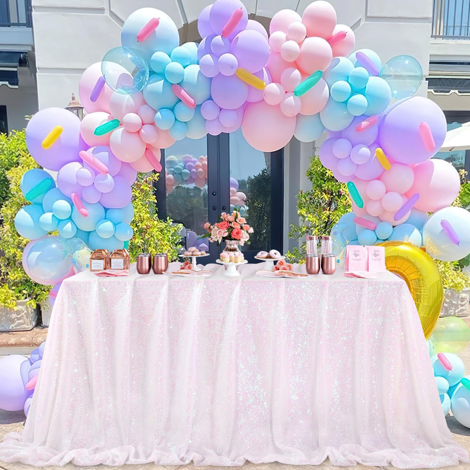 Foto 1 | Mantel Con Diseño De Sirena Iridiscente Queen Dream, 228 X 228 Cm, Color Blanco - Venta Internacional.