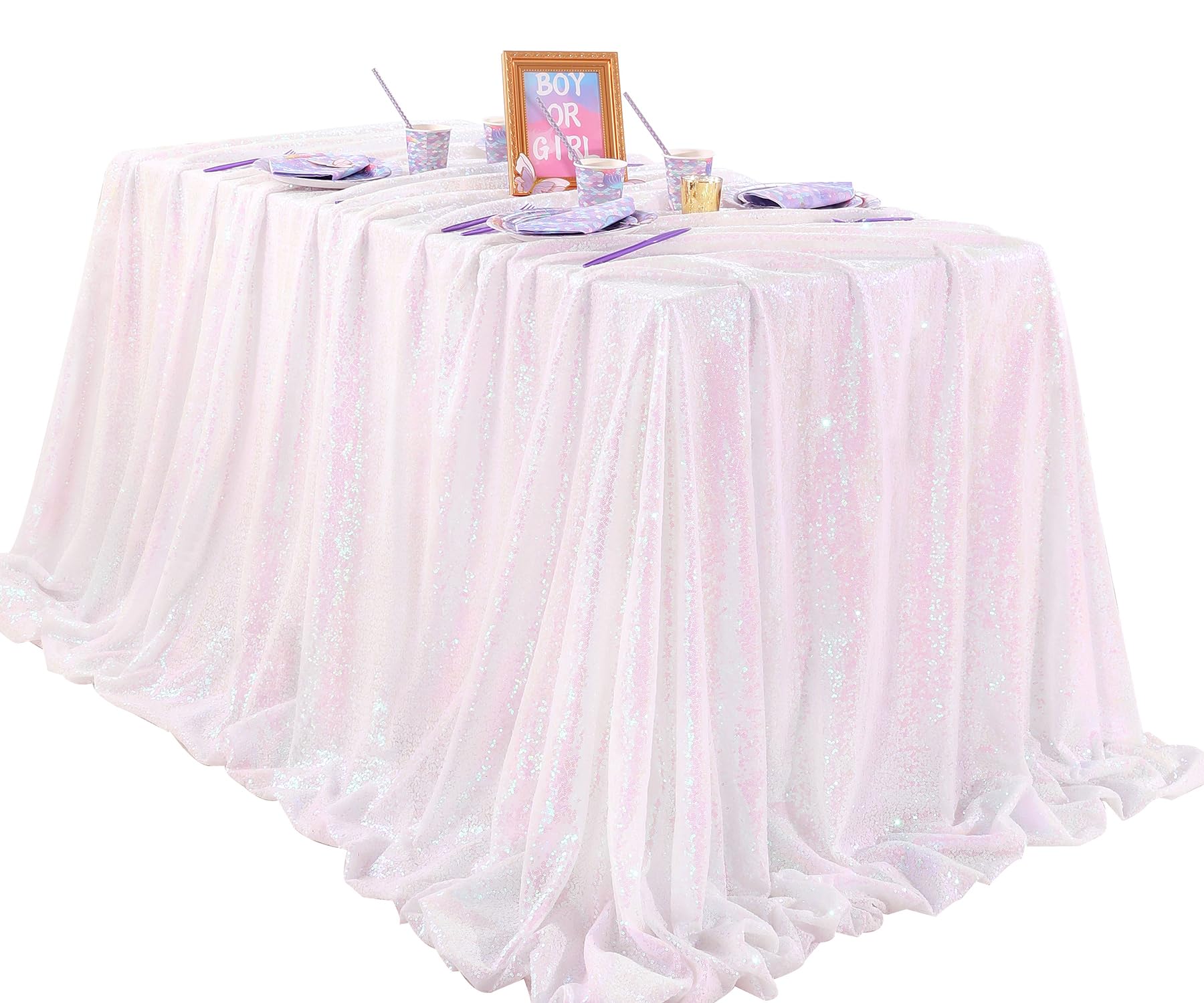 Foto 3 | Mantel Con Diseño De Sirena Iridiscente Queen Dream, 228 X 228 Cm, Color Blanco - Venta Internacional.