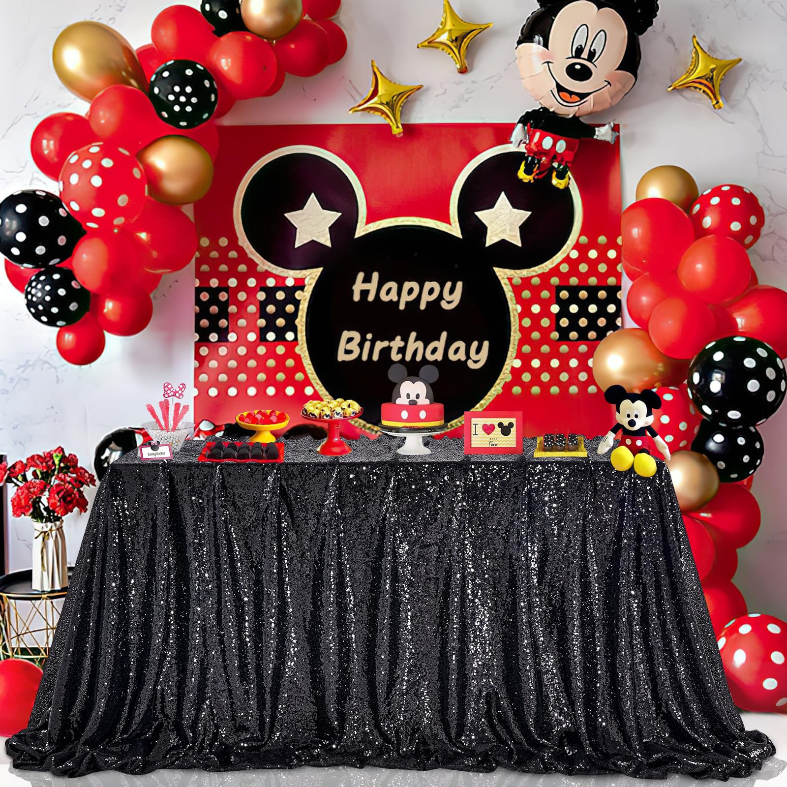Foto 1 | Mantel Queen Dream Con Lentejuelas Negras, 228 X 228 Cm, Para Fiestas - Venta Internacional.
