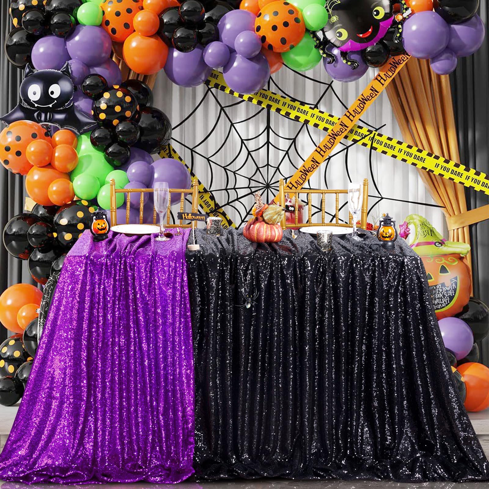 Foto 4 pulgar | Mantel Queen Dream Con Lentejuelas Negras, 228 X 228 Cm, Para Fiestas - Venta Internacional.