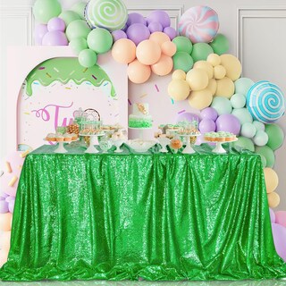 Foto 1 | Mantel Queen Dream Con Lentejuelas, Color Verde, 229 X 229 Cm, Para Fiesta De Navidad - Venta Internacional.