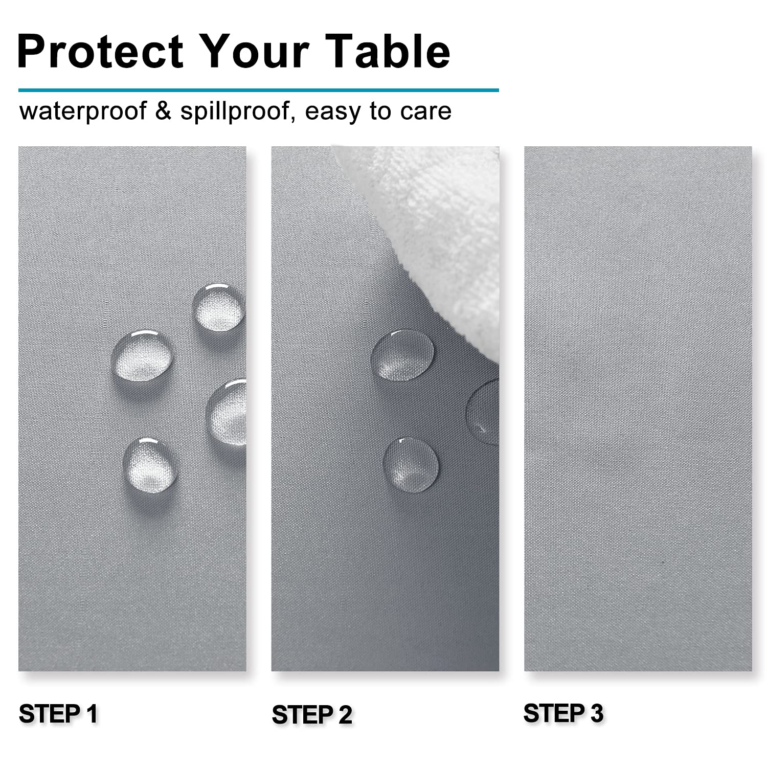Foto 4 pulgar | Mantel Hiasan De Poliéster Impermeable, Gris Plateado, 90 X 156 Cm - Venta Internacional.