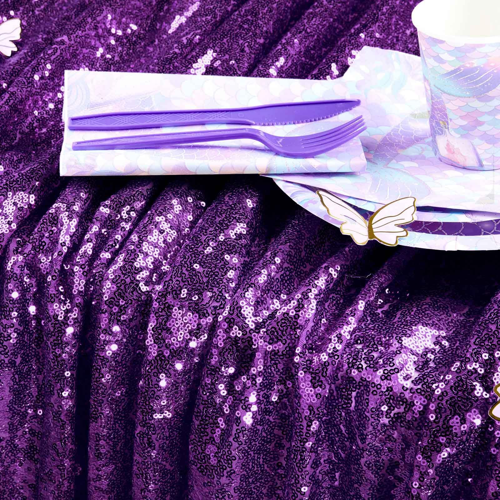 Foto 3 pulgar | Mantel Queen Dream Con Lentejuelas, 228 X 228 Cm, Color Morado - Venta Internacional.