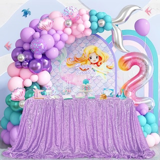 Foto 2 | Mantel Queen Dream Lavender Mermaid Party, 229 X 229 Cm, Lentejuelas - Venta Internacional.