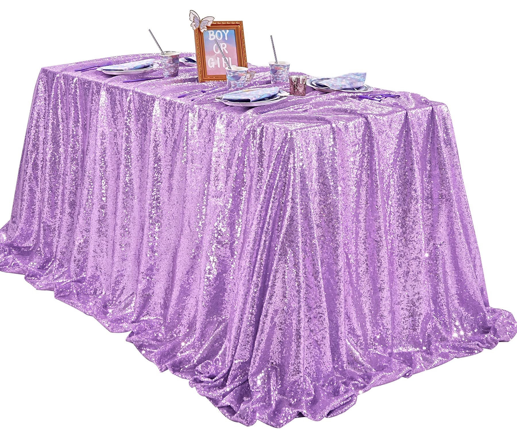 Foto 4 pulgar | Mantel Queen Dream Lavender Mermaid Party, 229 X 229 Cm, Lentejuelas - Venta Internacional.