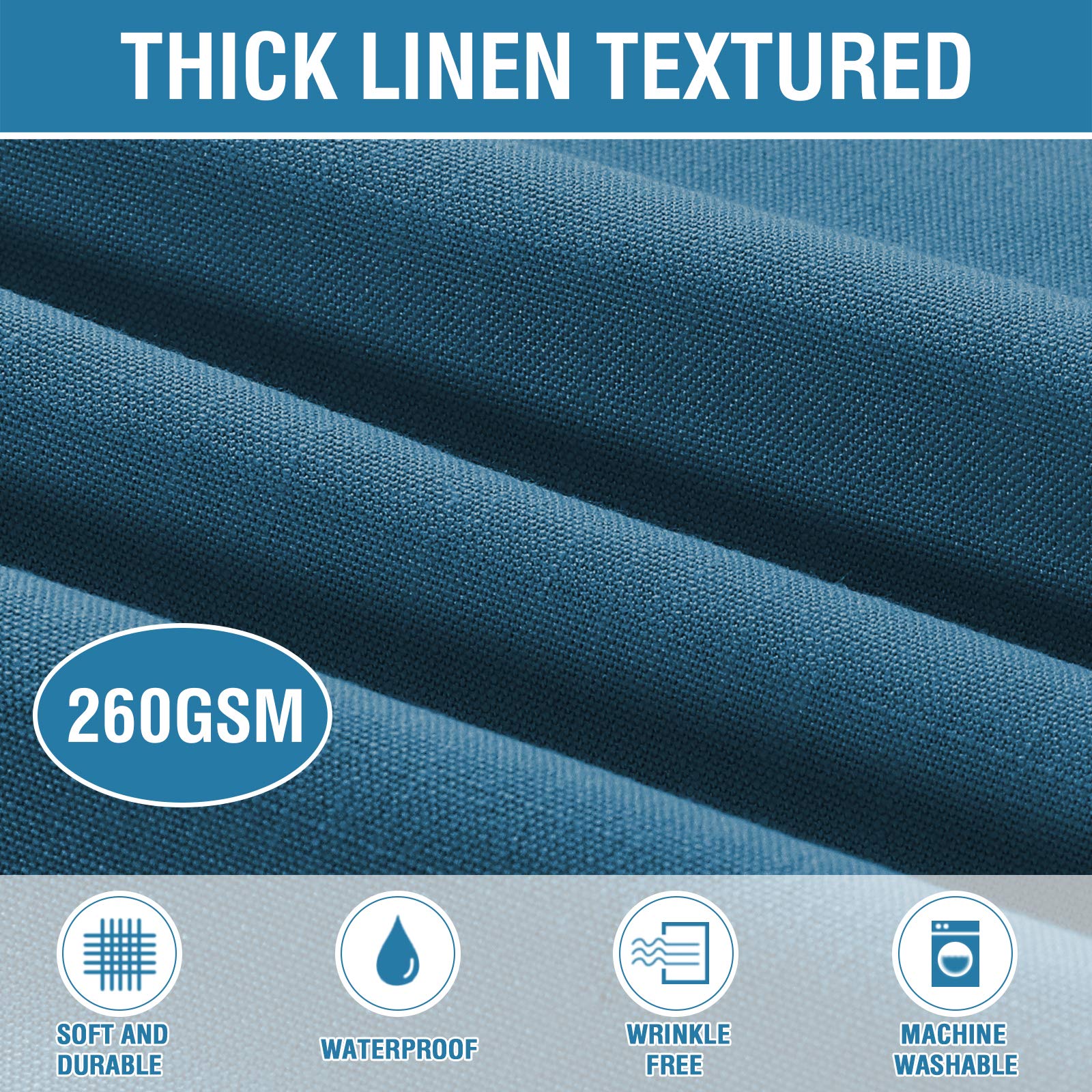 Foto 2 | Mantel H.versailtex De Lino Texturizado 137 X 203 Cm, Color Azul Tinta - Venta Internacional.