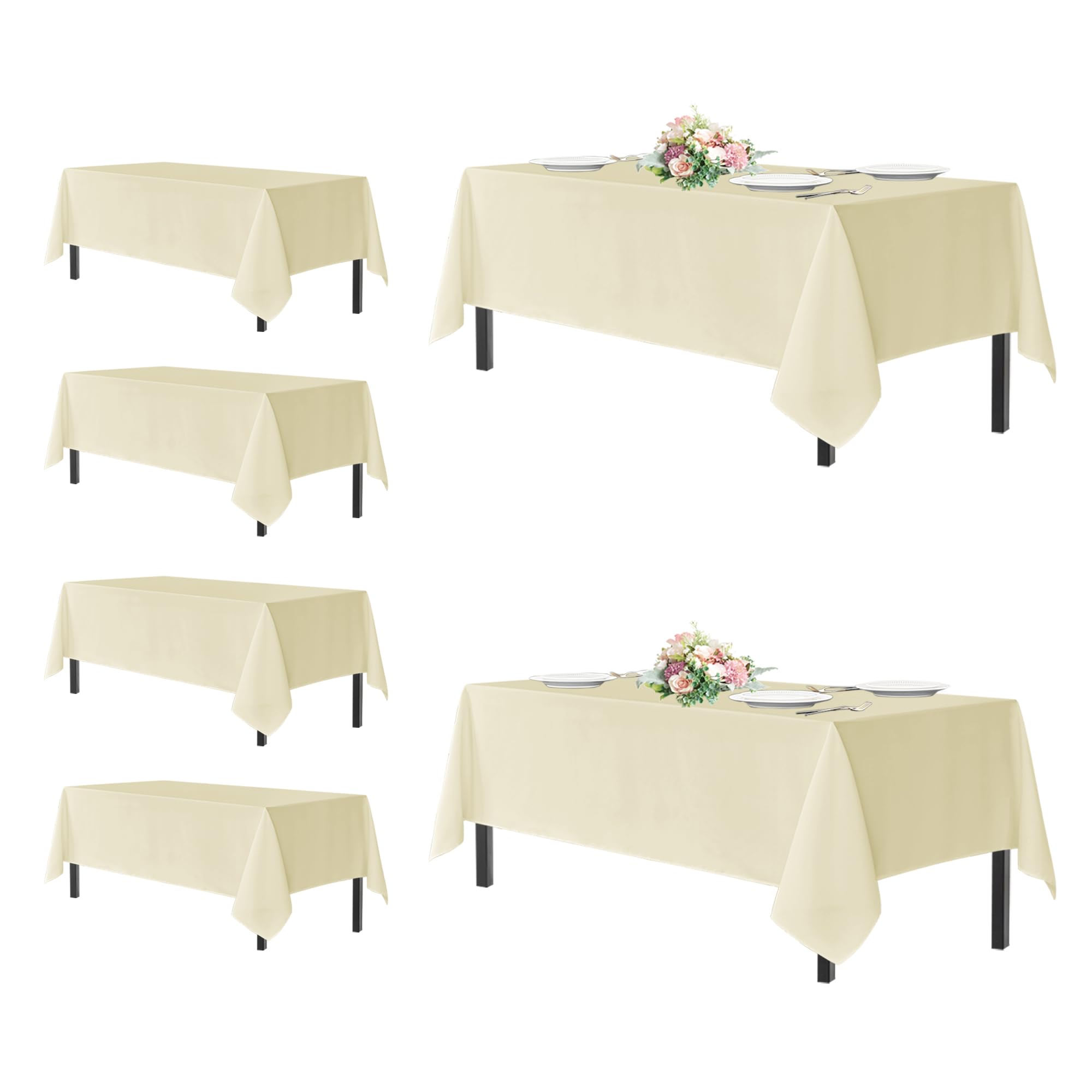Foto 2 pulgar | Mantel Sancua Rectangular Para Mesas De 8 Pies, 60 X 120 Cm, Color Beige - Venta Internacional.