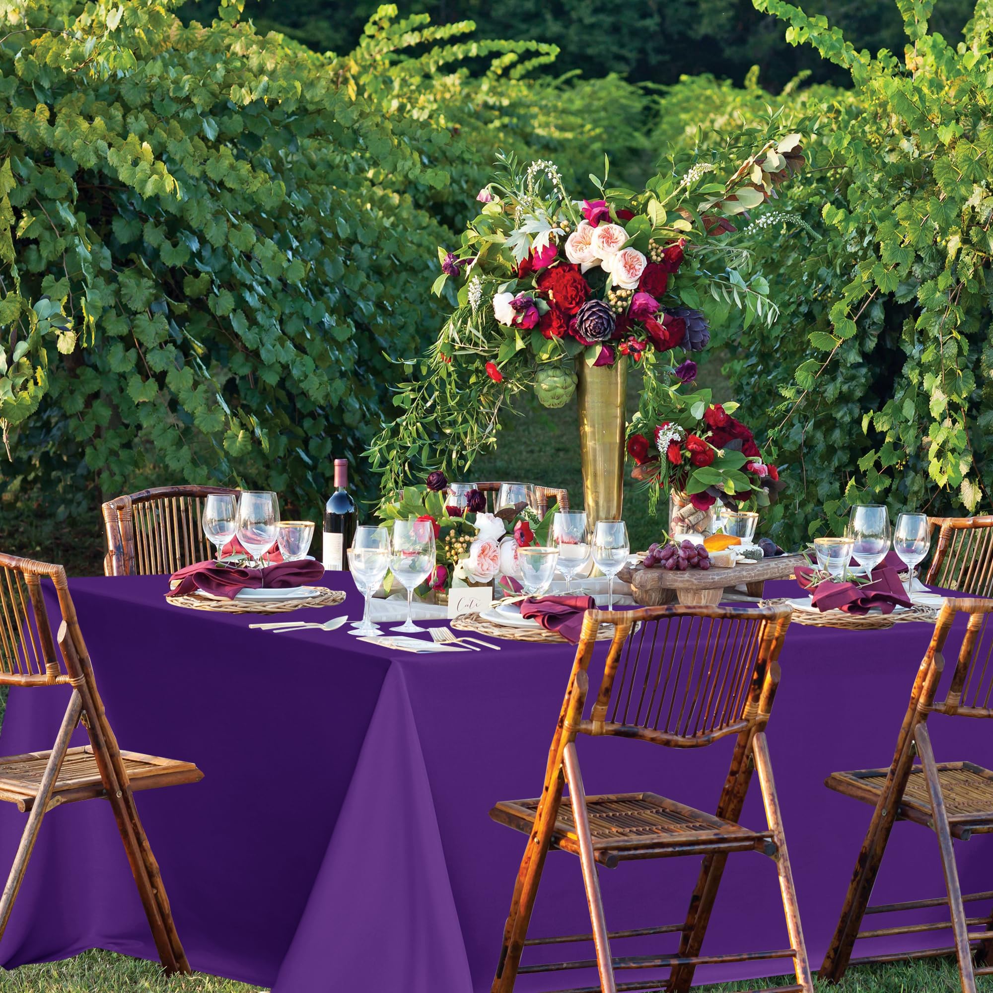 Foto 2 | Mantel Rectangular Sancua Para Mesas De 6 Pies, Paquete De 6, Color Morado - Venta Internacional.