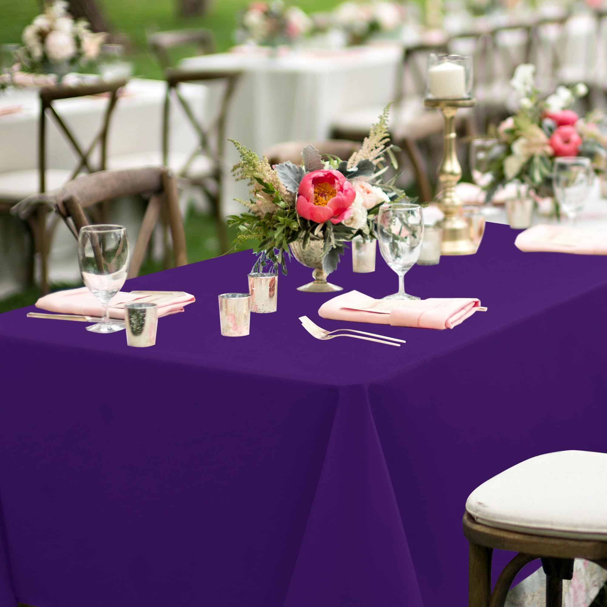 Foto 4 | Mantel Rectangular Sancua Para Mesas De 6 Pies, Paquete De 6, Color Morado - Venta Internacional.
