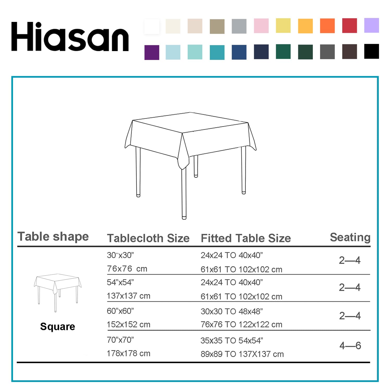 Foto 6 pulgar | Mantel Hiasan Azul Claro Impermeable Para Mesas Cuadradas De 150 X 150 Cm - Venta Internacional.