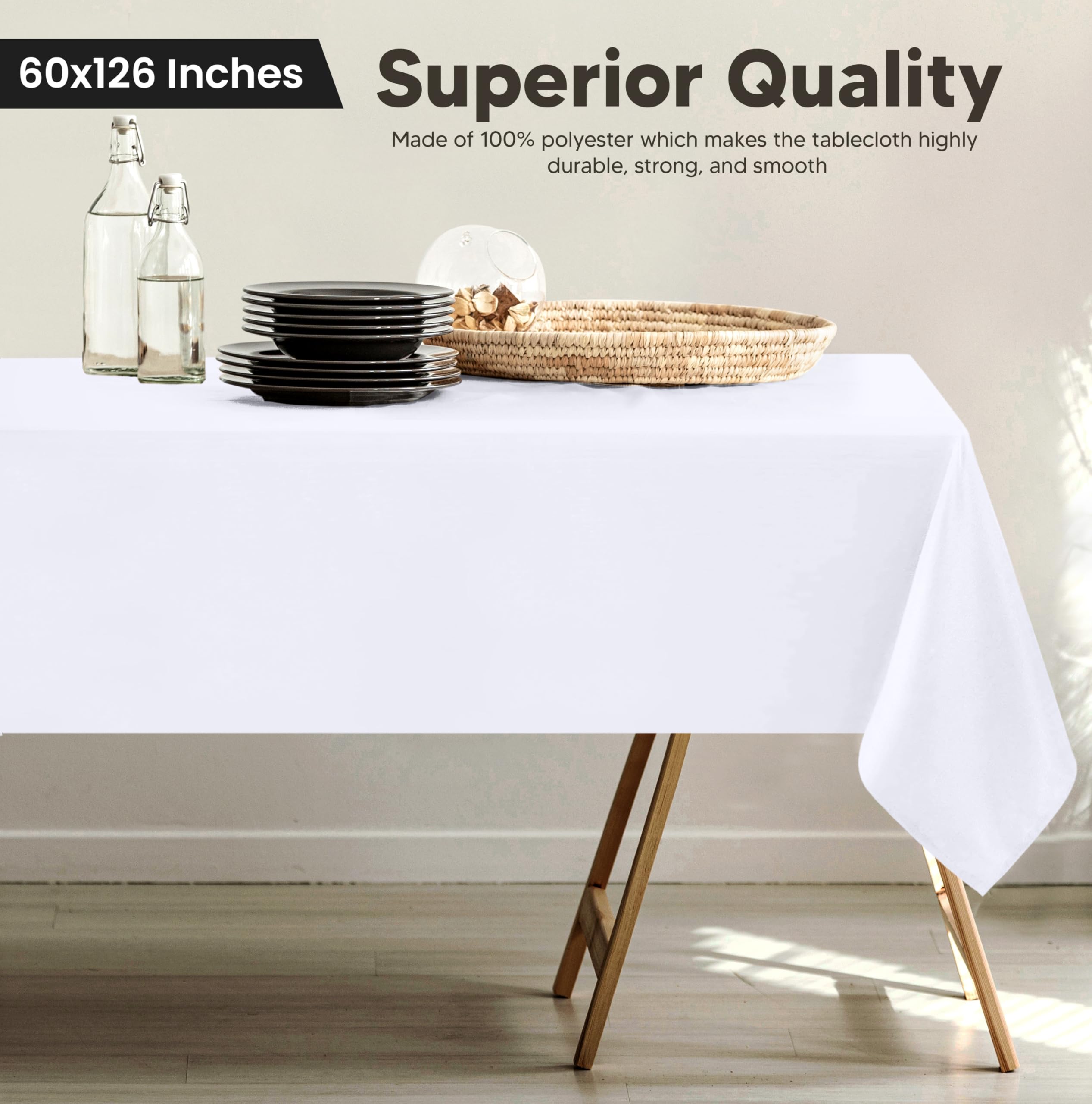 Foto 3 pulgar | Mantel Rectangular Utopia Kitchen, 60 X 126 Pulgadas, Blanco, Paquete De 2 - Venta Internacional.