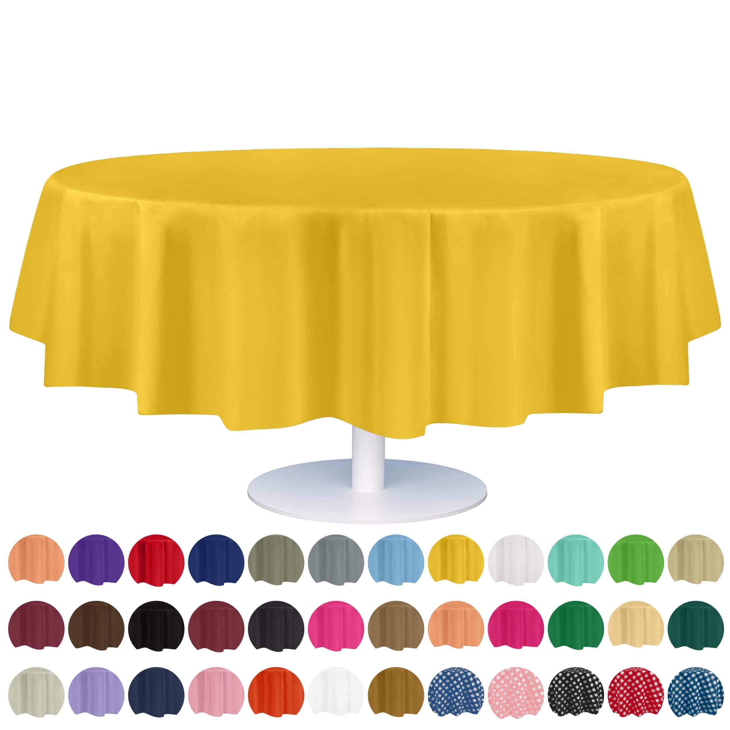 Foto 1 | Mantel Desechable De Plástico Grandipity, 84 Pulgadas, Amarillo, 12 Unidades - Venta Internacional.