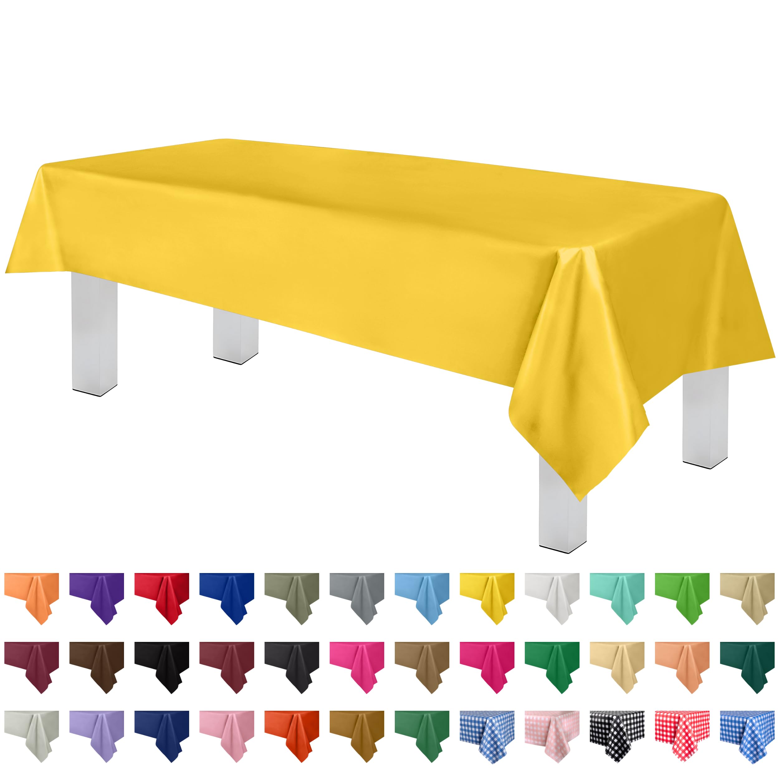 Foto 2 pulgar | Mantel Desechable De Plástico Grandipity, 12 Unidades, Color Amarillo - Venta Internacional.