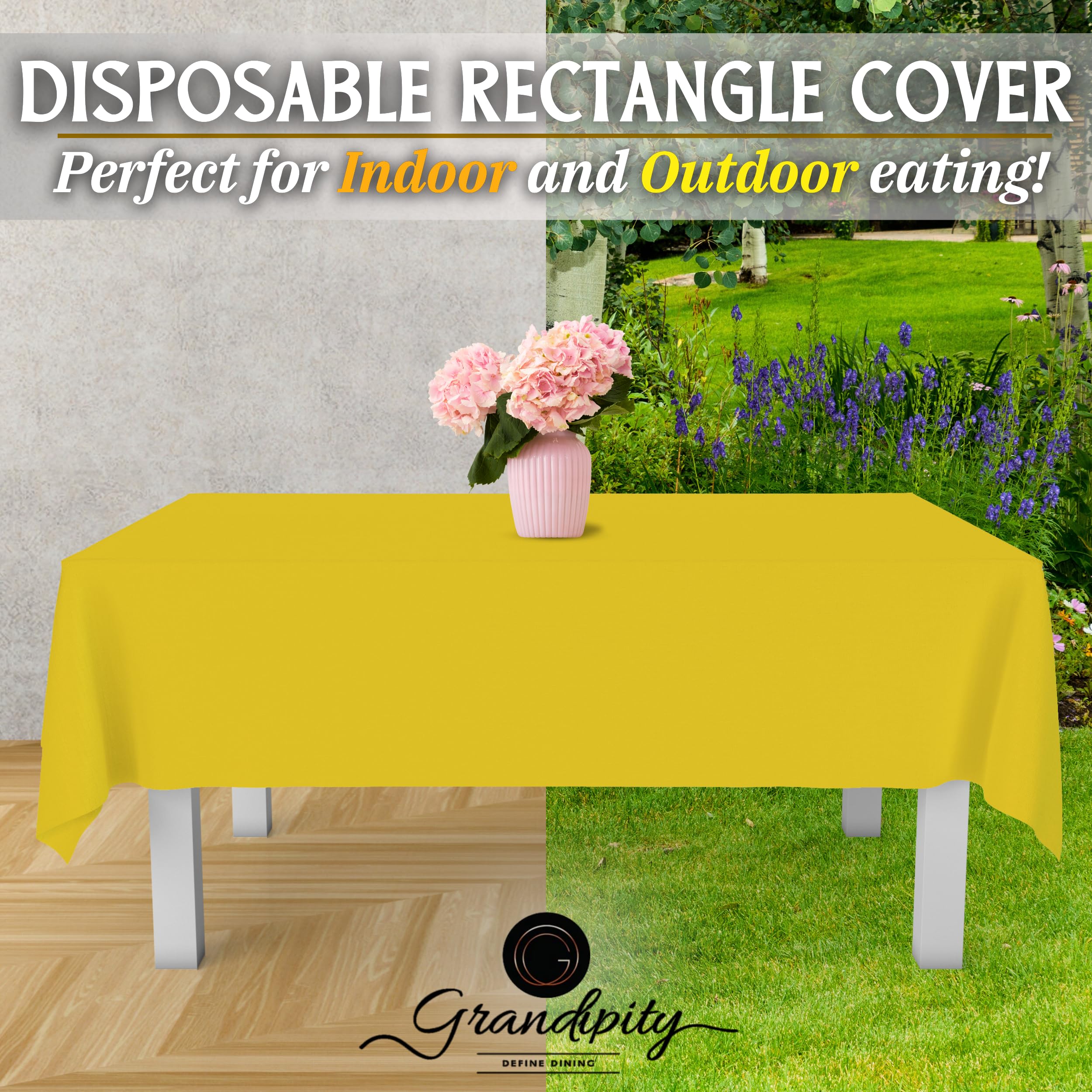 Foto 6 pulgar | Mantel Desechable De Plástico Grandipity, 12 Unidades, Color Amarillo - Venta Internacional.