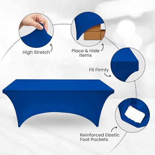 Foto 6 pulgar | Mantel Utopia Kitchen De 6 Pies De Elastano Azul Real, 200 G/m² - Venta Internacional.