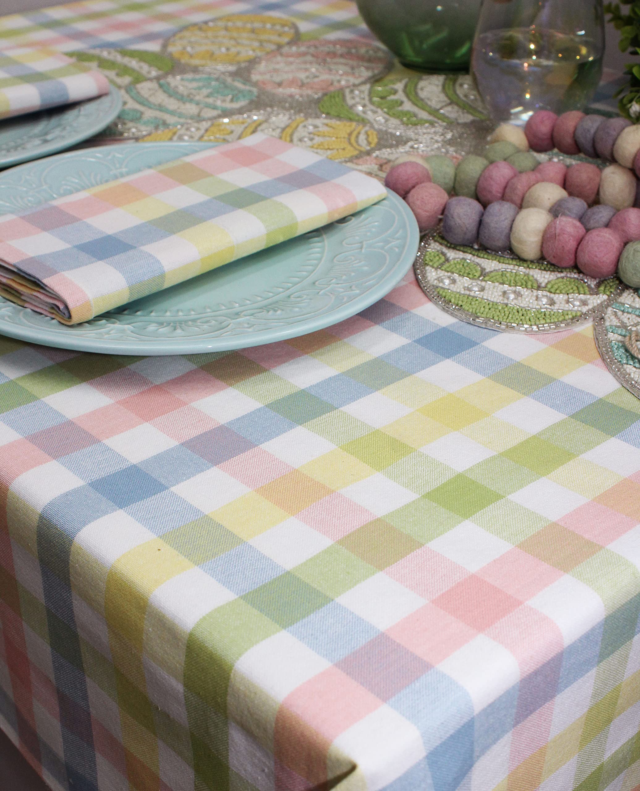 Foto 3 pulgar | Mantel Cotton Craft Countryside Gingham 152 Cm X 259 Cm, Color Amarillo - Venta Internacional.