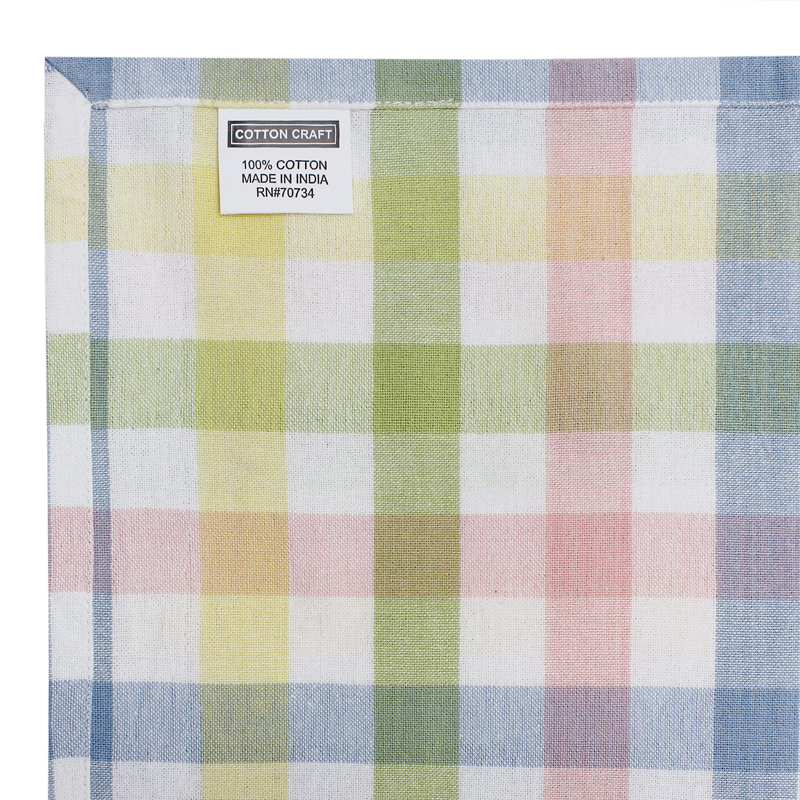 Foto 4 pulgar | Mantel Cotton Craft Countryside Gingham 152 Cm X 259 Cm, Color Amarillo - Venta Internacional.