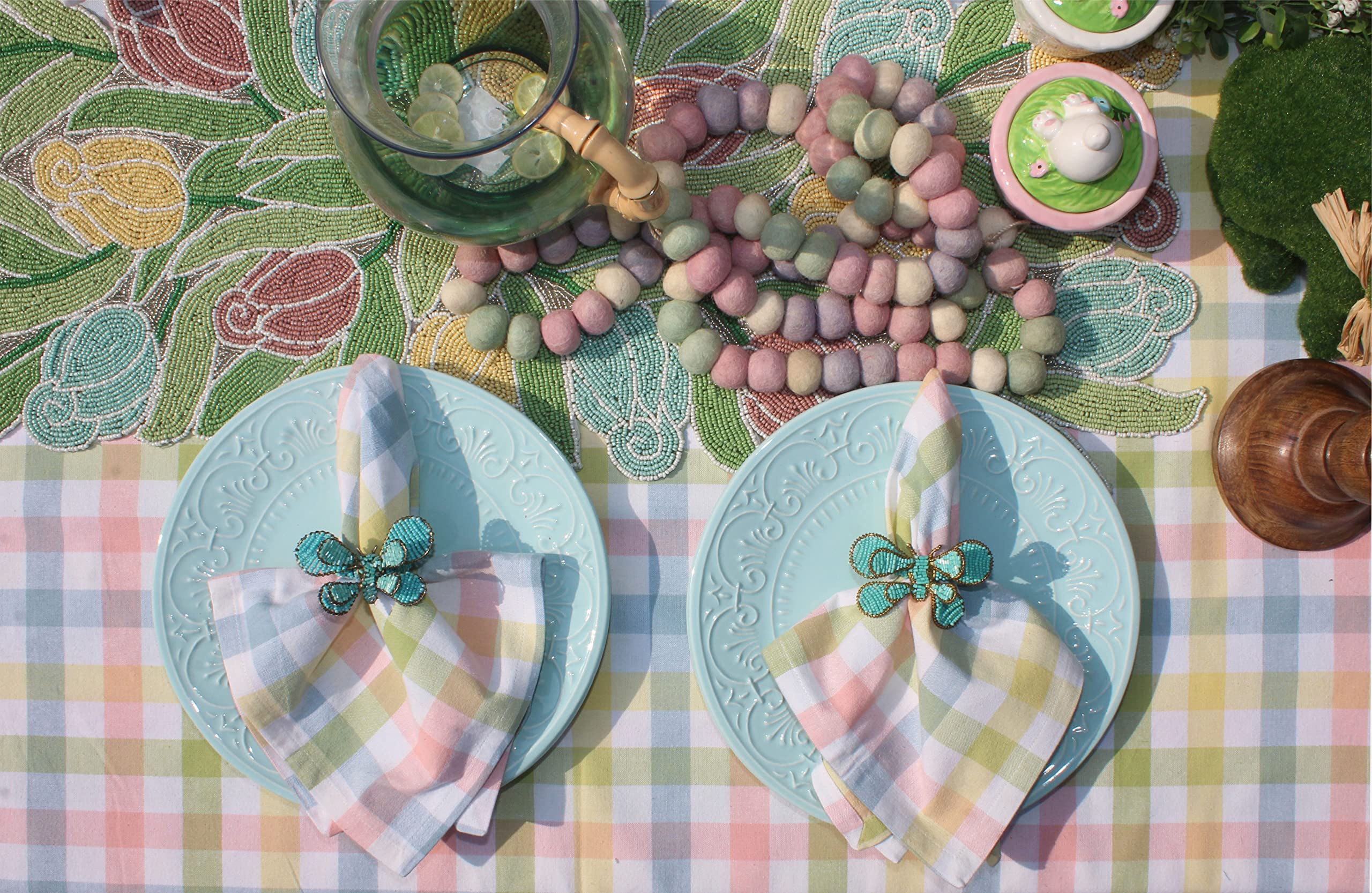 Foto 5 pulgar | Mantel Cotton Craft Countryside Gingham 152 Cm X 259 Cm, Color Amarillo - Venta Internacional.