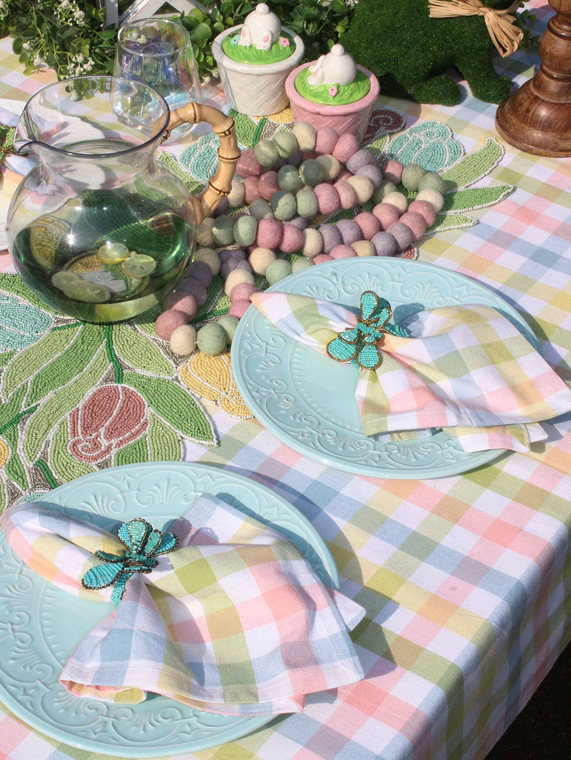 Foto 8 pulgar | Mantel Cotton Craft Countryside Gingham 152 Cm X 259 Cm, Color Amarillo - Venta Internacional.