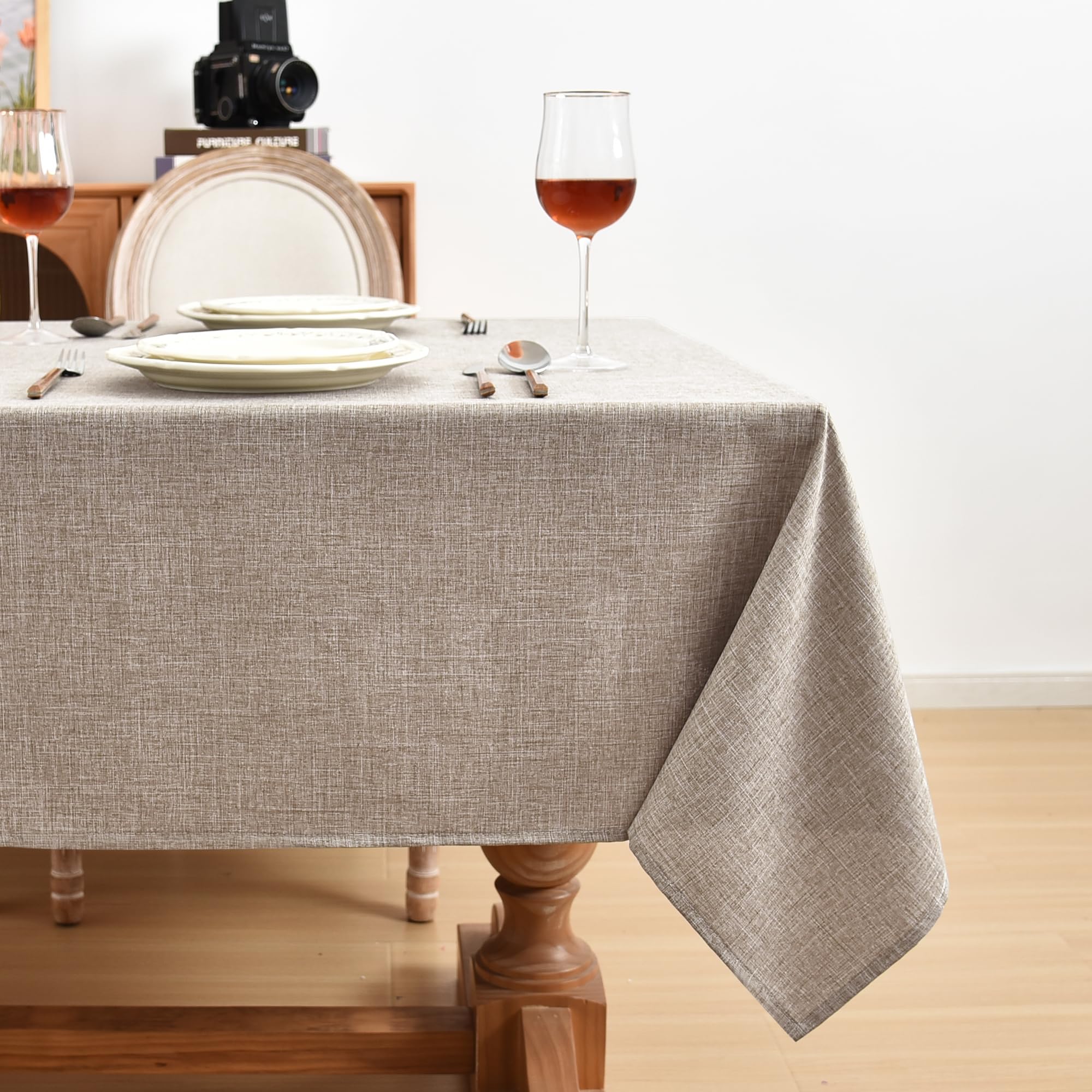 Foto 3 | Mantel Rectangular Ajustable De Lino Sintético 152 X 259 Cm, Paquete De 2 - Venta Internacional.