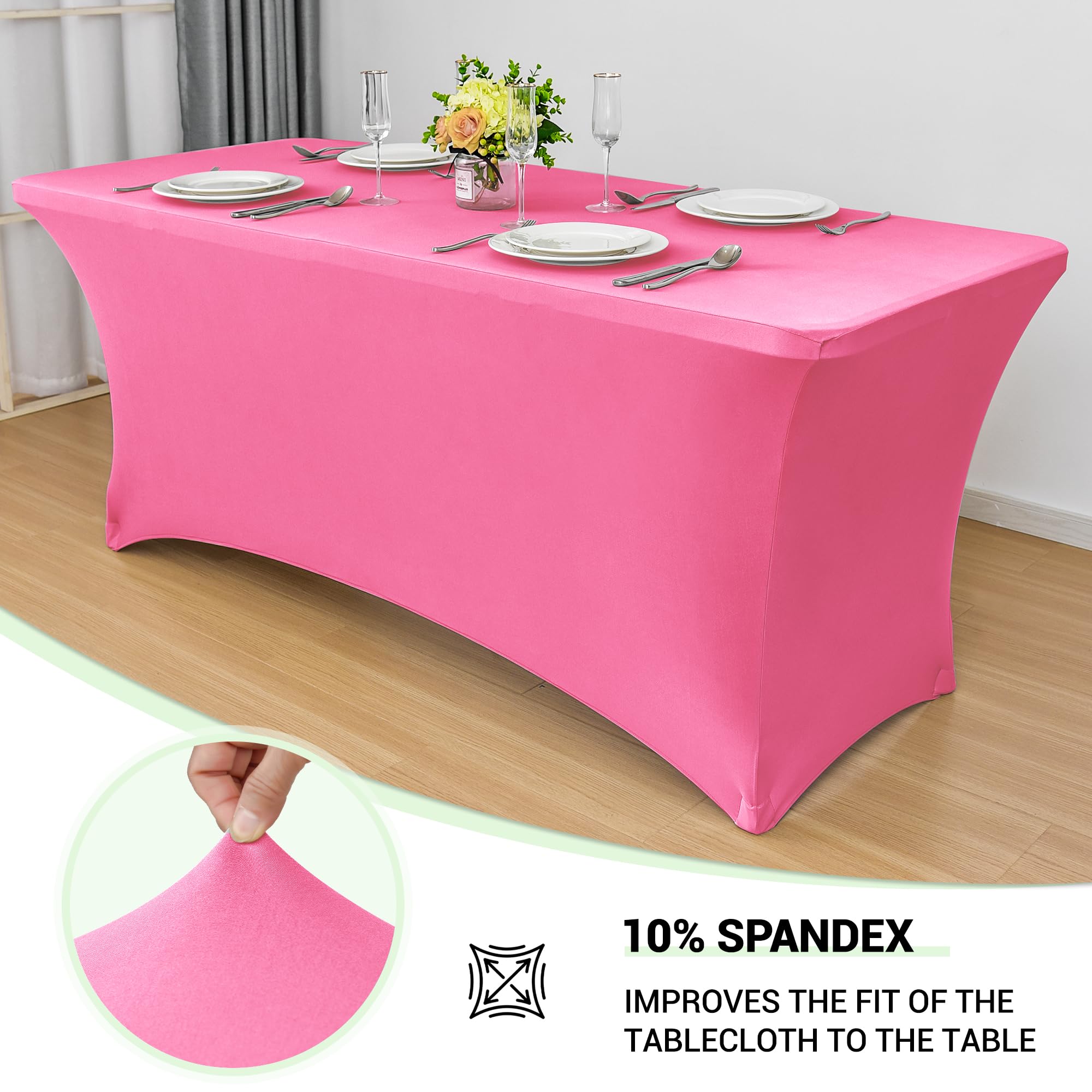 Foto 3 pulgar | Mantel Obstal Stretch Spandex De 6 Pies, Rosa Oscuro, 2 Unidades - Venta Internacional.