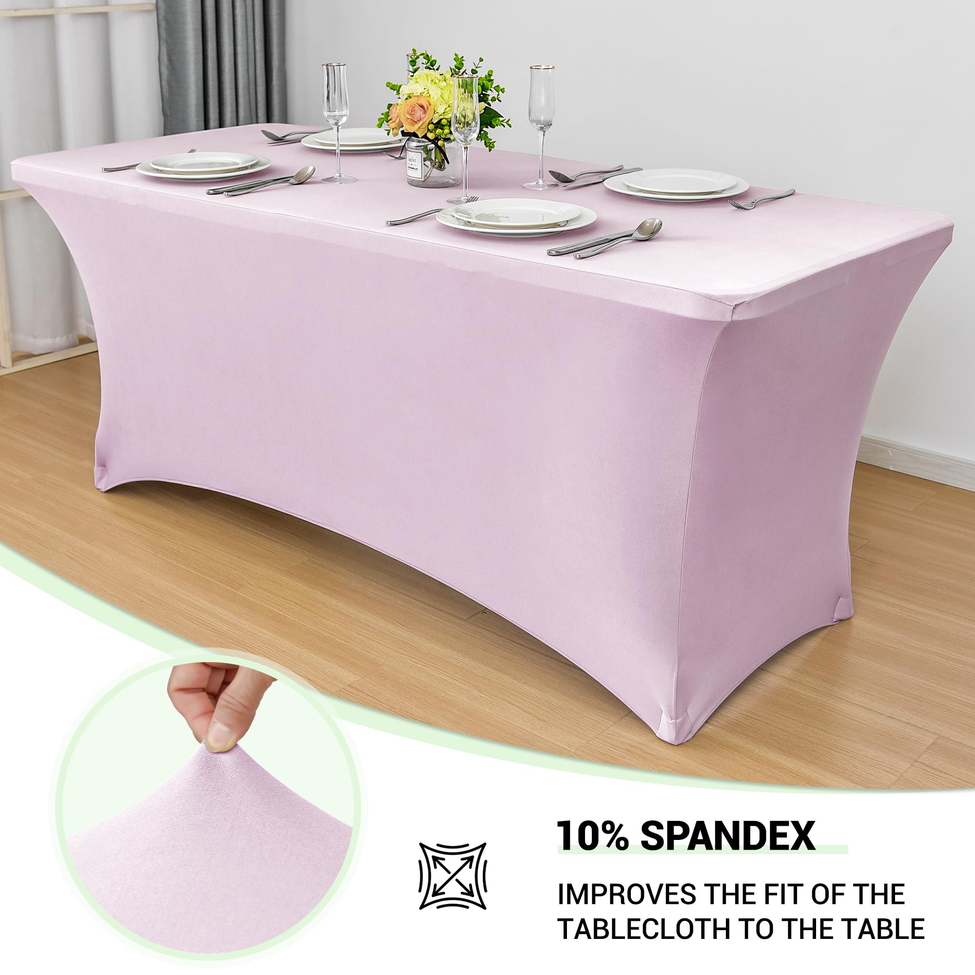 Foto 2 | Mantel Obstal Stretch Spandex De 6 Pies, Rosa Claro, 2 Unidades - Venta Internacional.