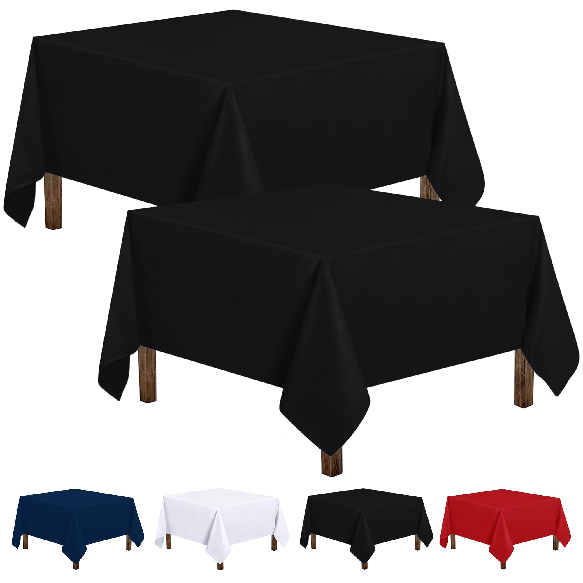 Foto 2 pulgar | Mantel Cuadrado Utopia Kitchen, 54 X 54 Pulgadas, Poliéster Negro, X2 - Venta Internacional.