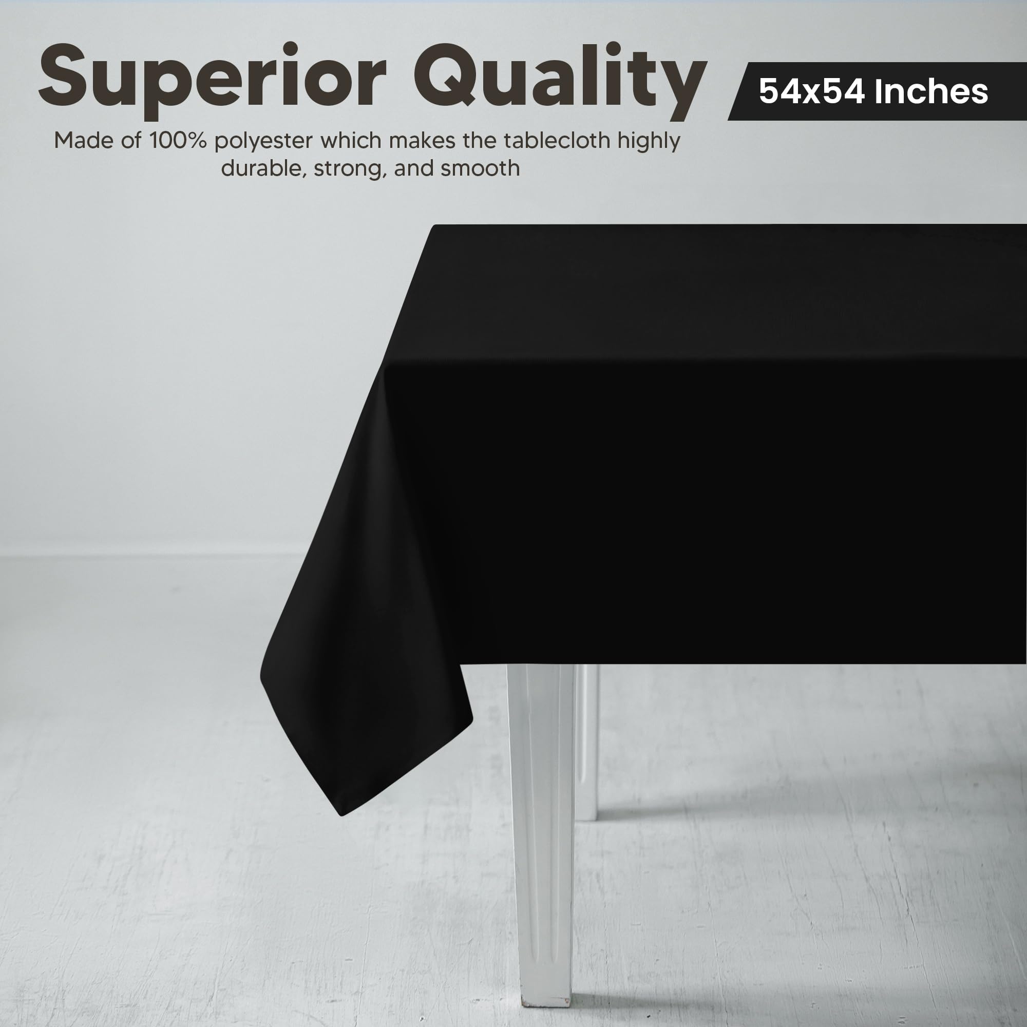 Foto 3 pulgar | Mantel Cuadrado Utopia Kitchen, 54 X 54 Pulgadas, Poliéster Negro, X2 - Venta Internacional.