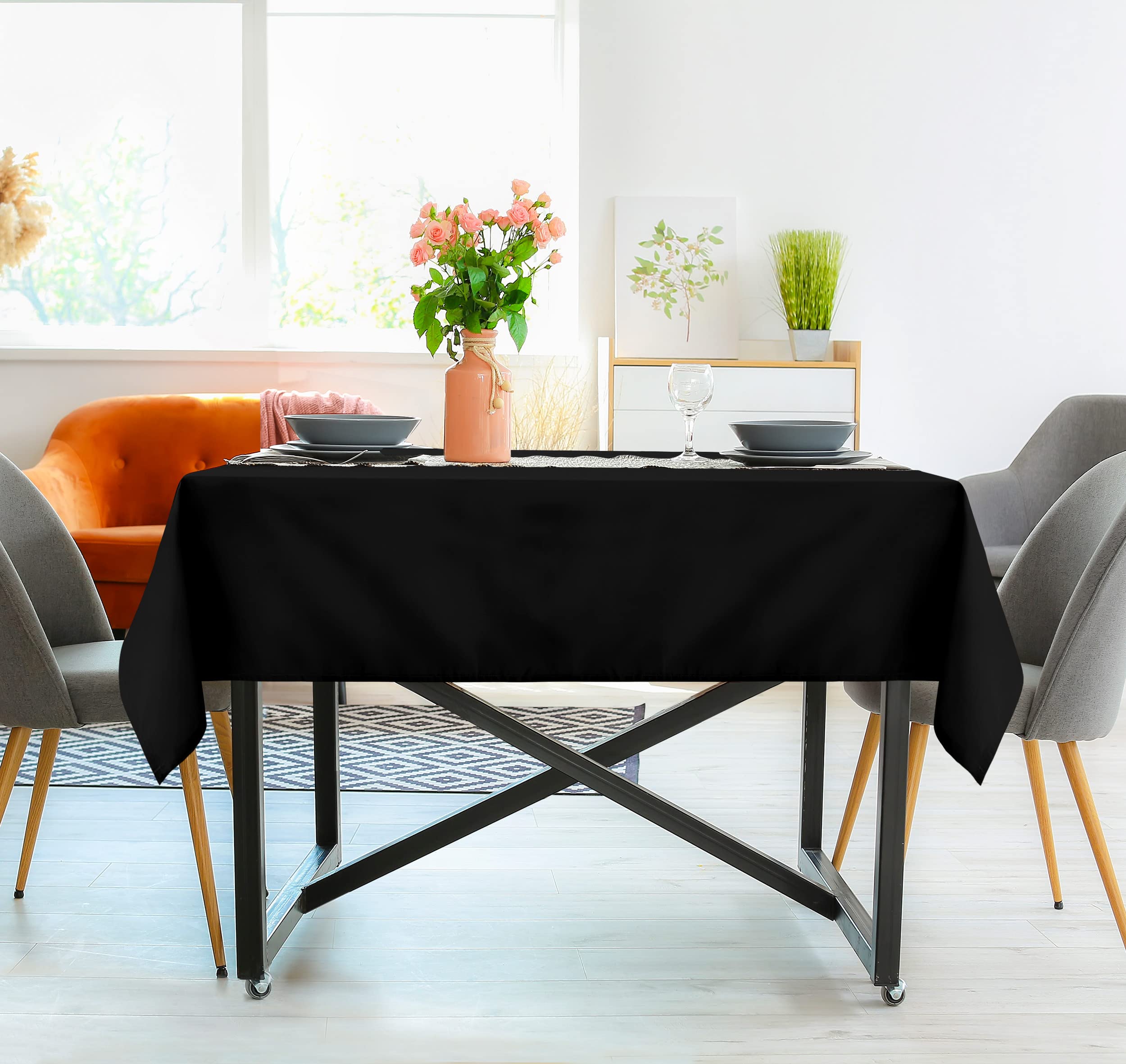 Foto 5 | Mantel Cuadrado Utopia Kitchen, 54 X 54 Pulgadas, Poliéster Negro, X2 - Venta Internacional.