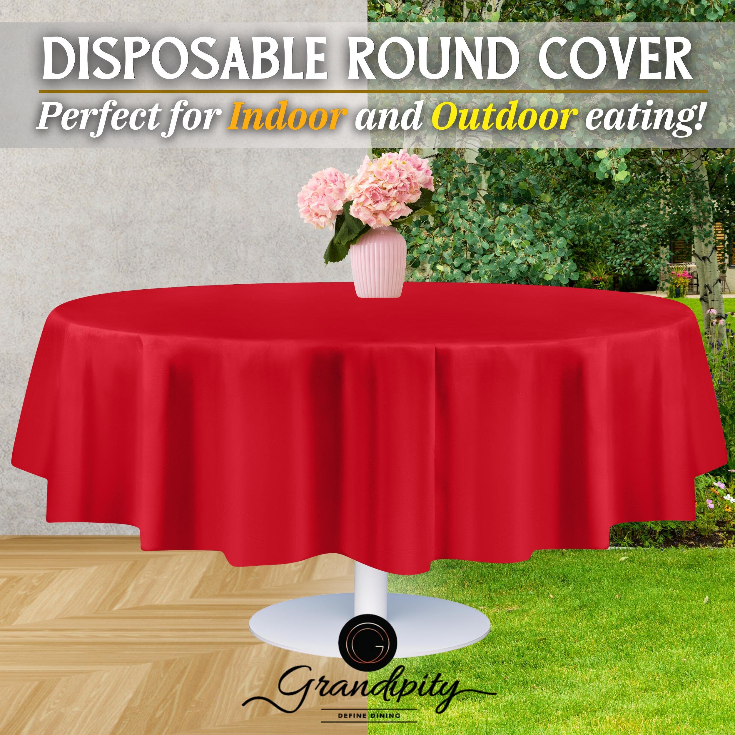 Foto 5 | Mantel Desechable De Plástico Grandipity, 84 Pulgadas, Rojo, Paquete De 12 - Venta Internacional.
