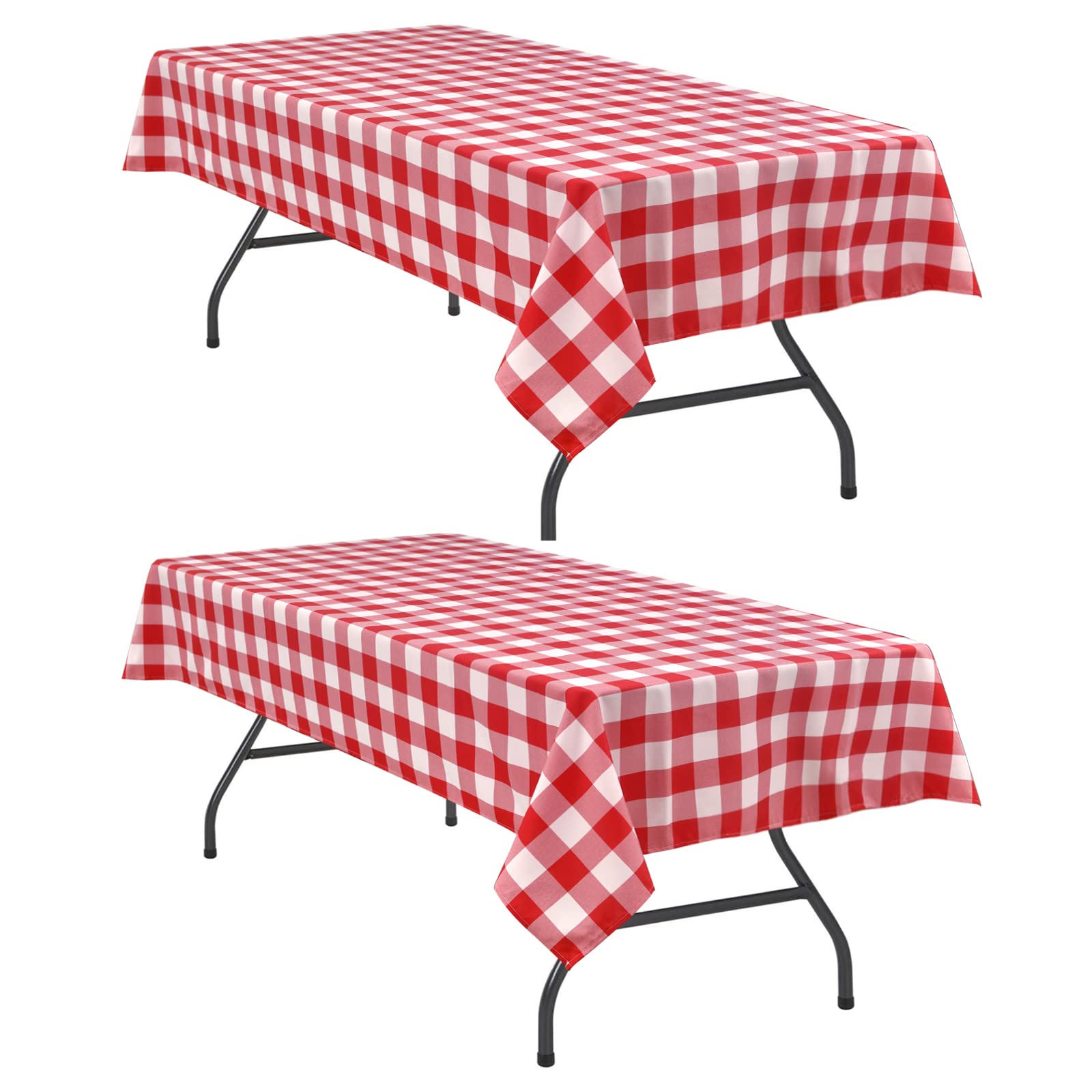 Mantel Hiasan Con Diseño De Búfalo Rojo Y Blanco A Cuadros, 150 X 300 Cm, Paquete De 2 - Venta Internacional.